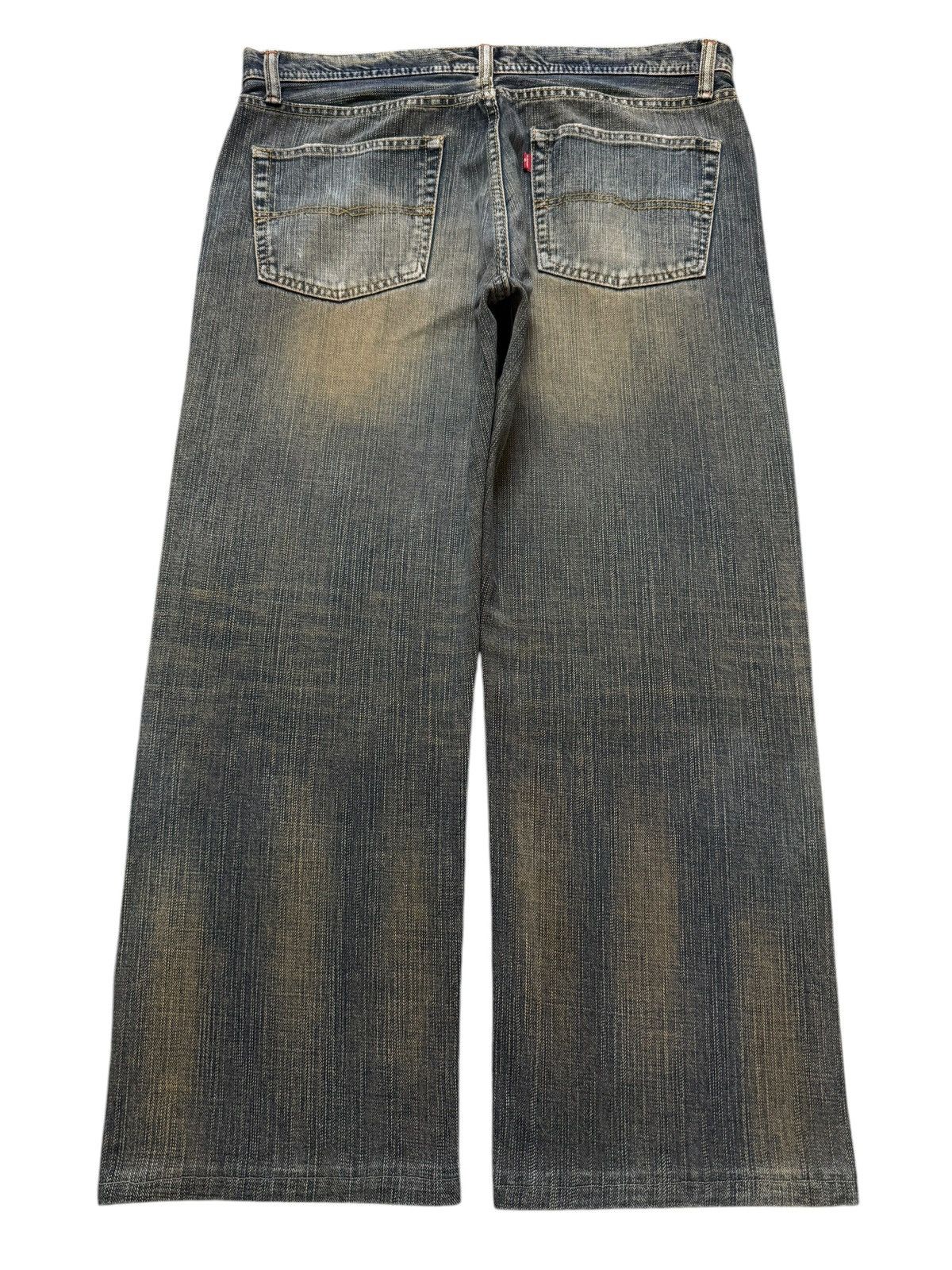 Japanese Brand Vintage 90s Japanese Mud Wash Faded Distress Wide Leg Baggy Size US 34 / EU 50 - 2 Thumbnail