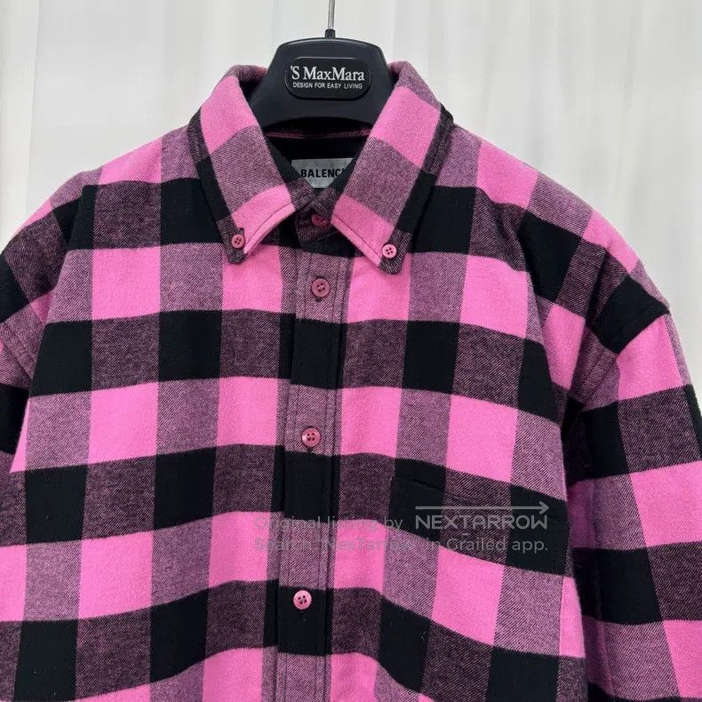 Balenciaga Balenciaga Black and Pink Plaid Padded Jacket Size XXS / US 00 / IT 34 - 3 Thumbnail