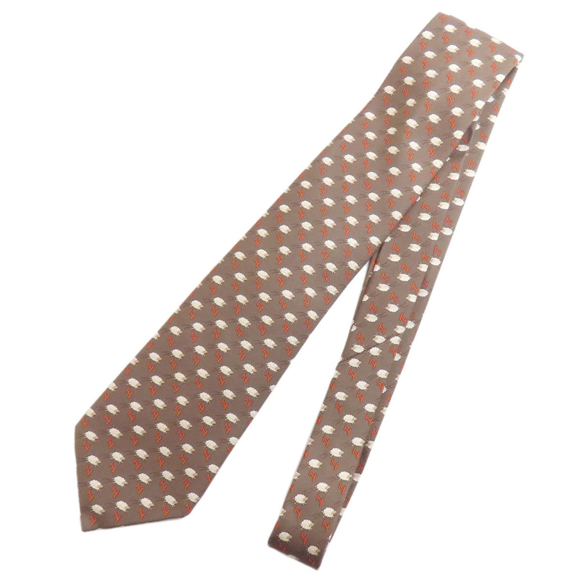 Hermes Hermes sheep print tie silk men's HERMES Size ONE SIZE - 1 Thumbnail