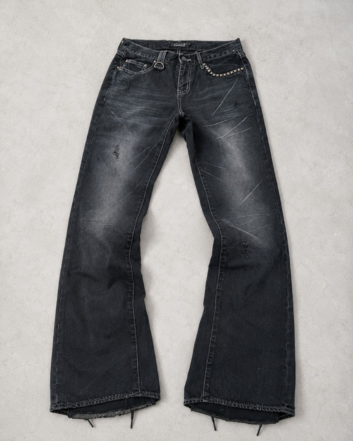 ZARA gimmick zip flared black denim Y2K Compare FLARED ZIPPERED 