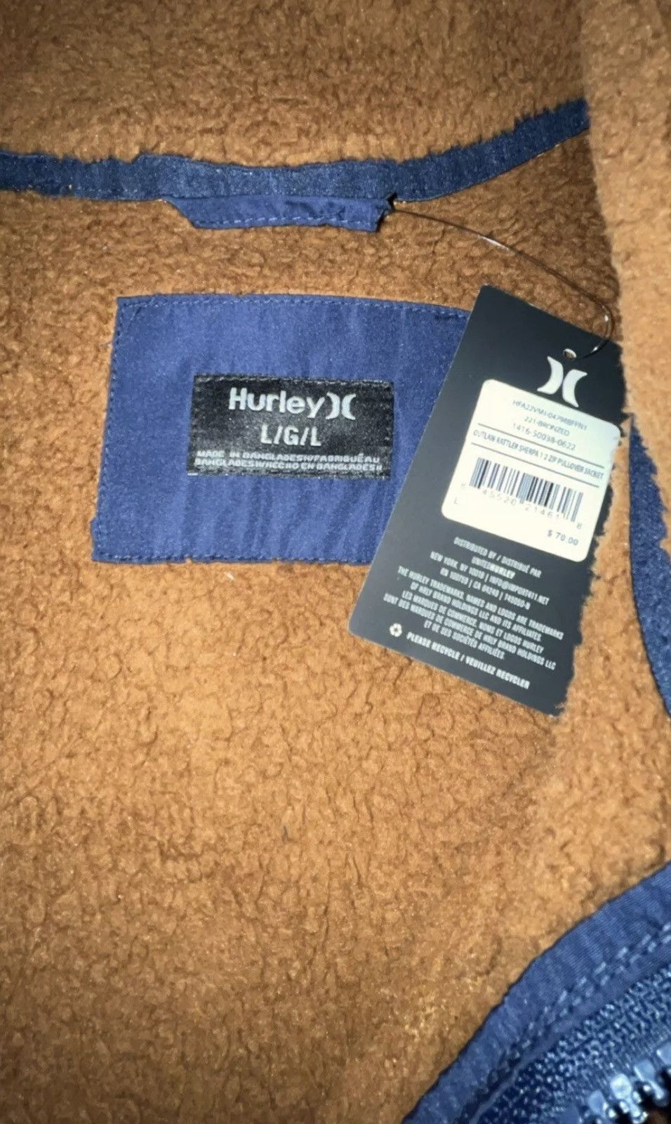 Designer × Hurley Hurley cozy Quarter zip fleece Sz Large New with tags Size US L / EU 52-54 / 3 - 4 Thumbnail