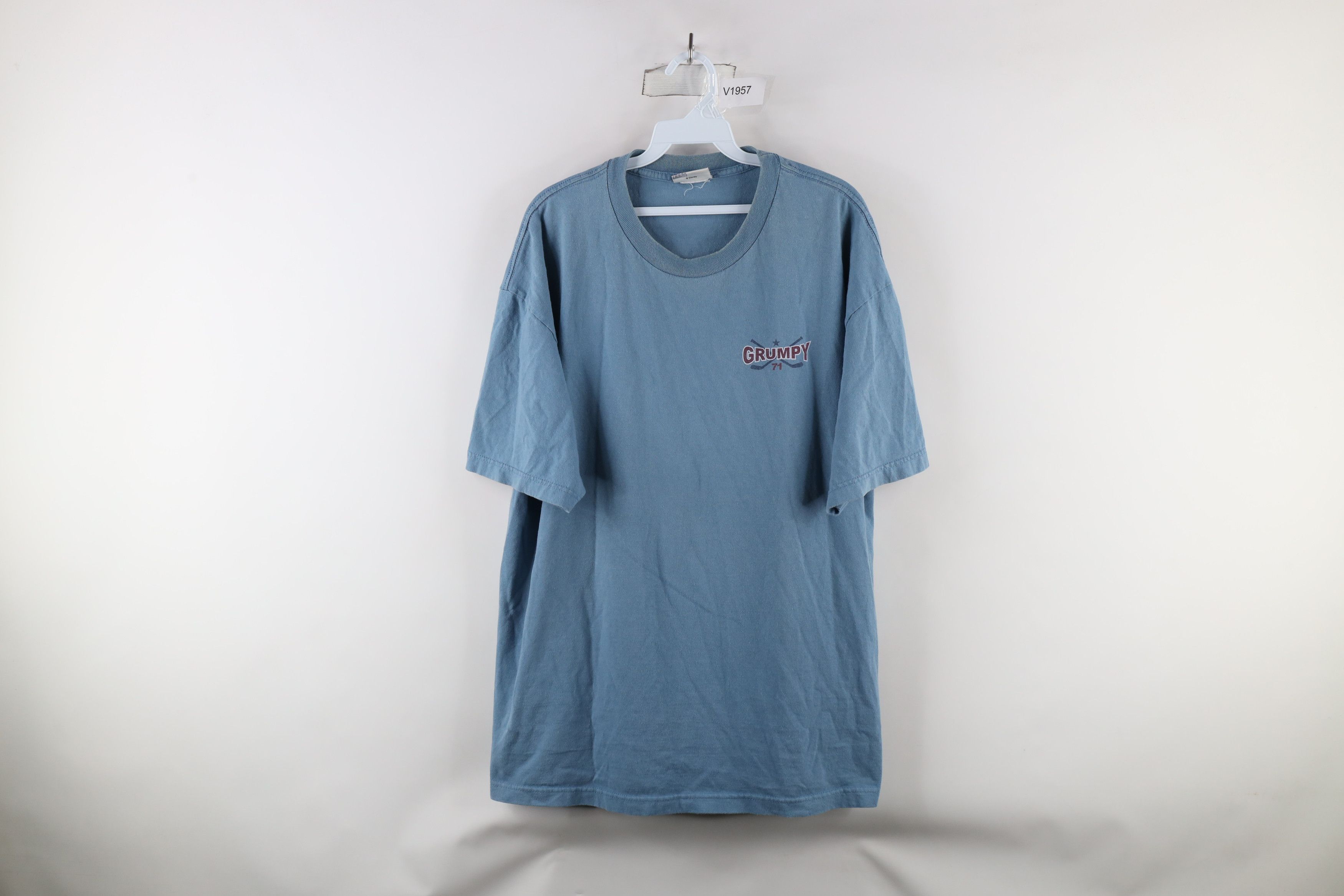 Disney × Vintage Vintage 90s Disney White Grumpy Dwarf Hockey T-Shirt Blue Size US XL / EU 56 / 4 - 1 Thumbnail