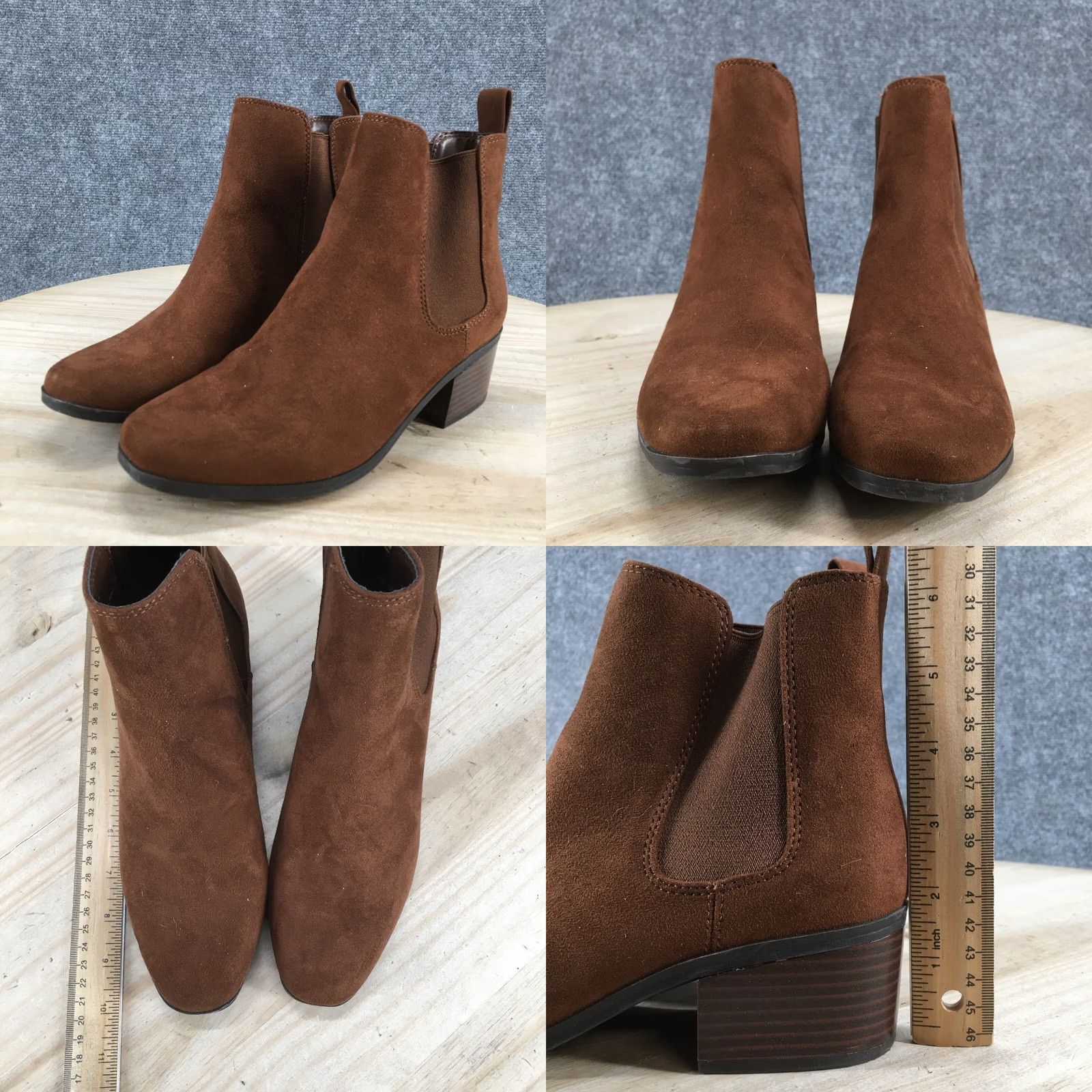 Vintage A New Day Boots Womens 7 Chelsea Pull On Ankle Bootie Brown Fabric Heels Casual Size US 7 / IT 37 - 8 Thumbnail