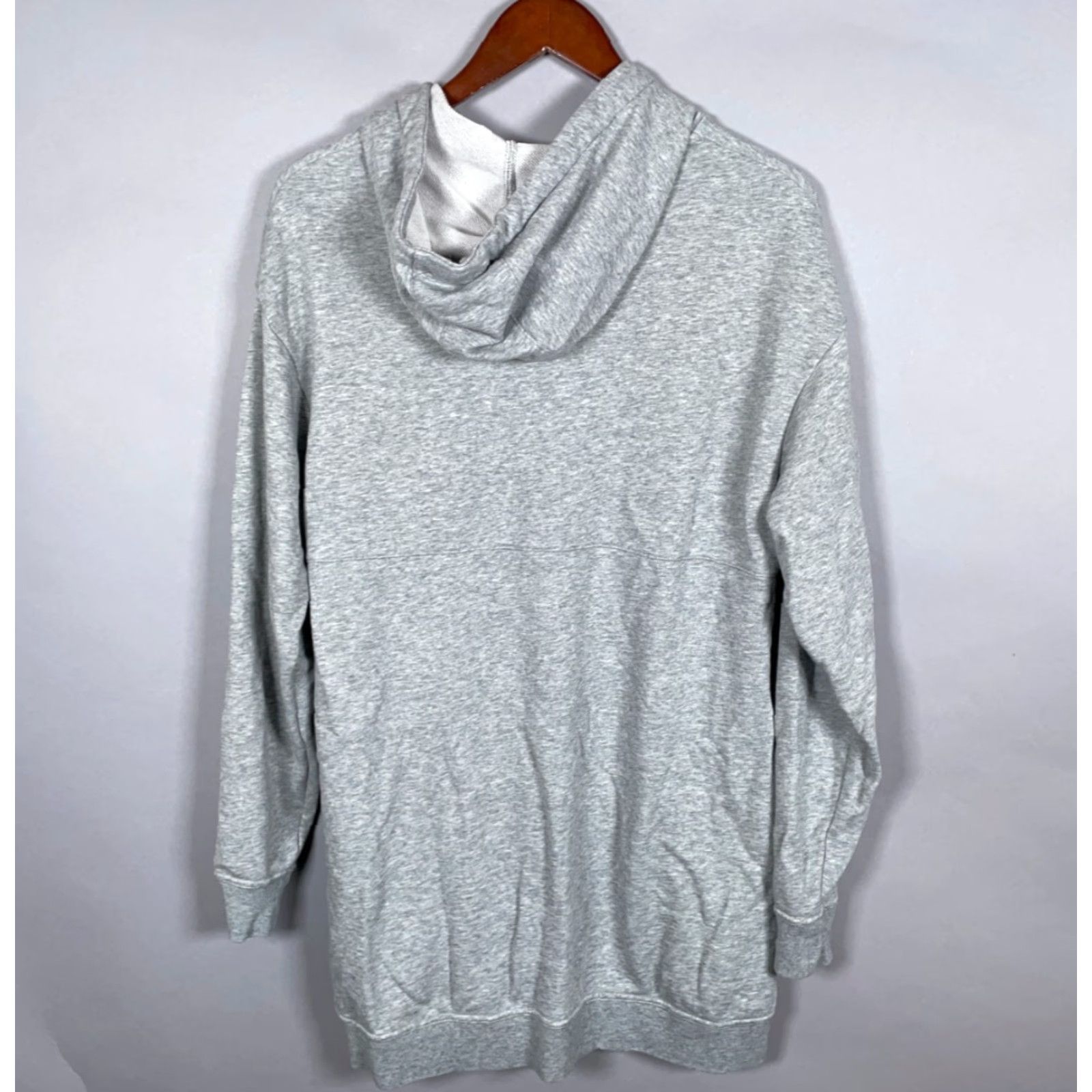 Nike Nike Elongated Hoodie Women's Medium Heather Gray Swoosh Logo French Terry Size M / US 6-8 / IT 42-44 - 2 Thumbnail