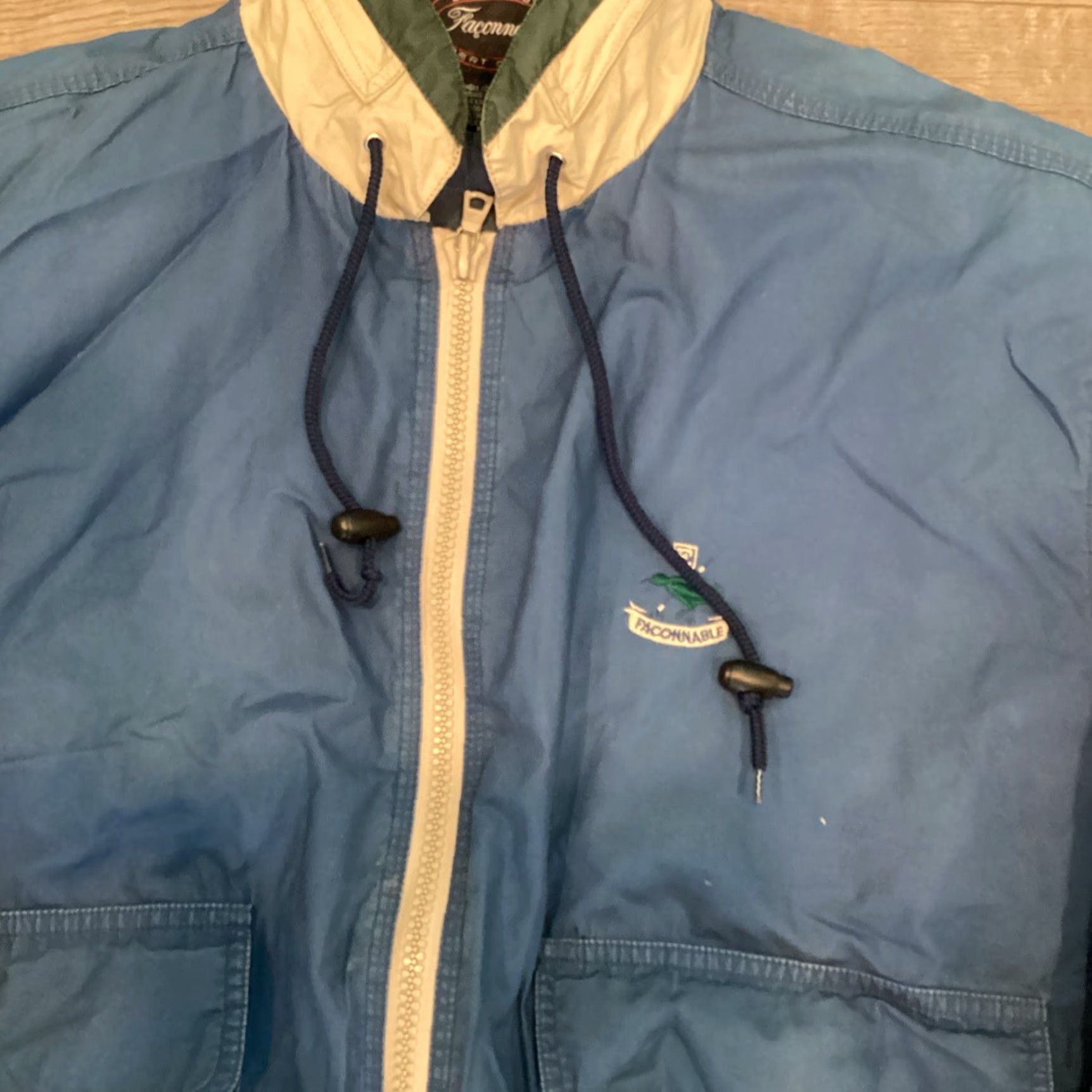 Faconnable VINTAGE Faconnable Military Jacket Cotton Blend Men's Large Blue Softshell Size US L / EU 52-54 / 3 - 2 Thumbnail