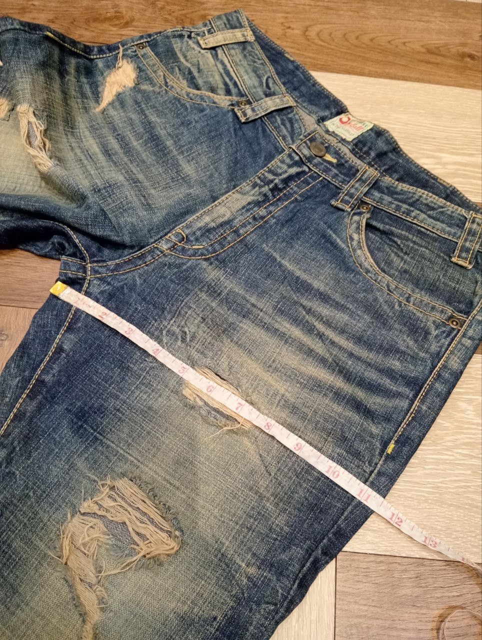 If Six Was Nine OZZ FIRST PINBALL BLUE DISTRESSED FLARED PANTS Size US 32 / EU 48 - 18 Thumbnail