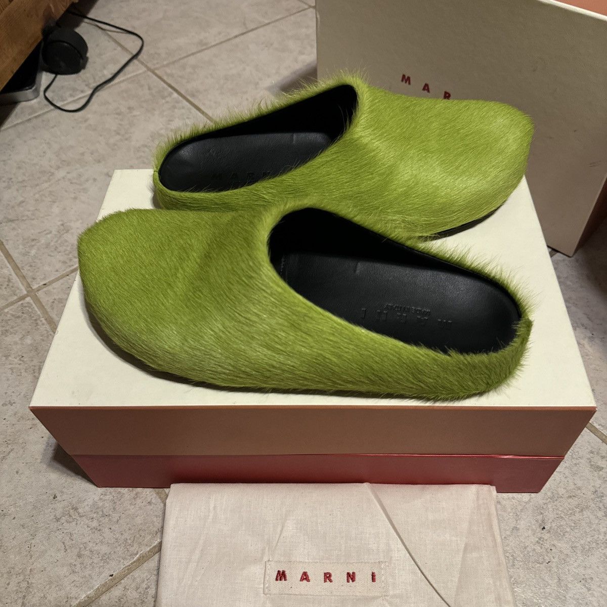 Marni Marni Long Haircalf Fussbett Sabot Lime Green 43/10 NWB Size US 10 / EU 43 - 3 Thumbnail