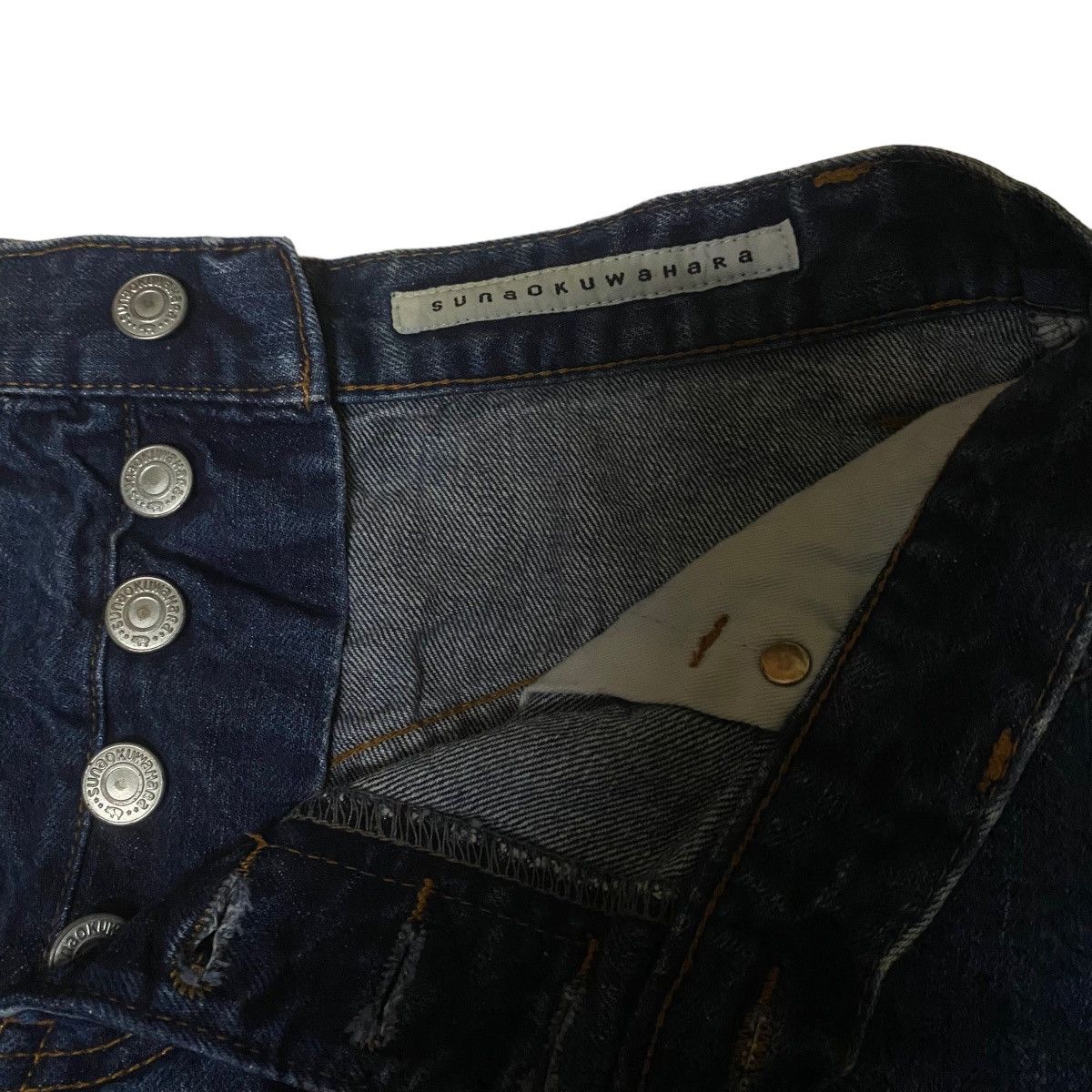 Sunao Kuwahara Sunao Kuwahara ISSEY MIYAKE Wool Pocket A-line Denim Skirt Size 30" / US 8 / IT 44 - 6 Thumbnail