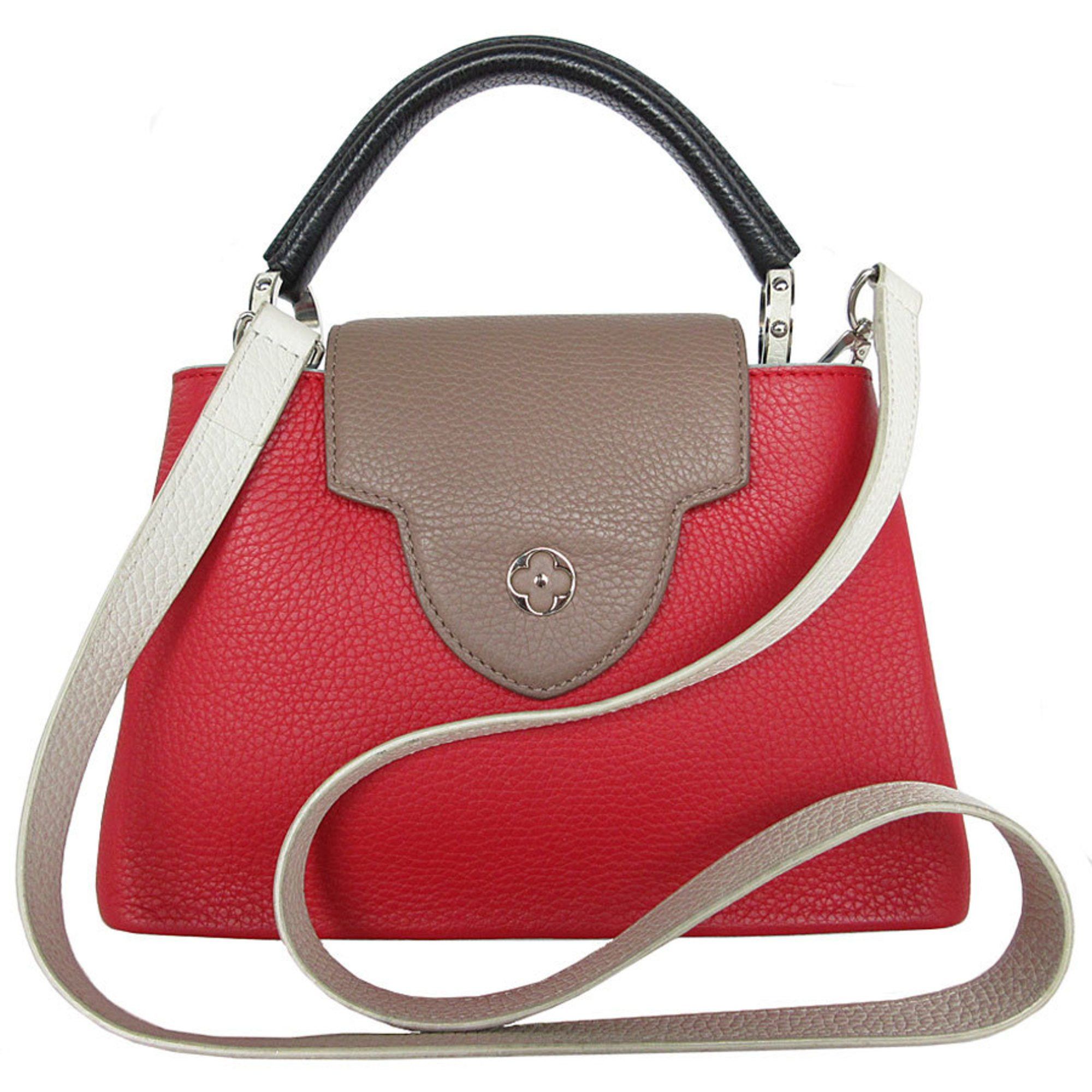 Louis Vuitton Handbag Shoulder Bag Capucines Bb Leather Red Multicolor Silver Women's S0612A