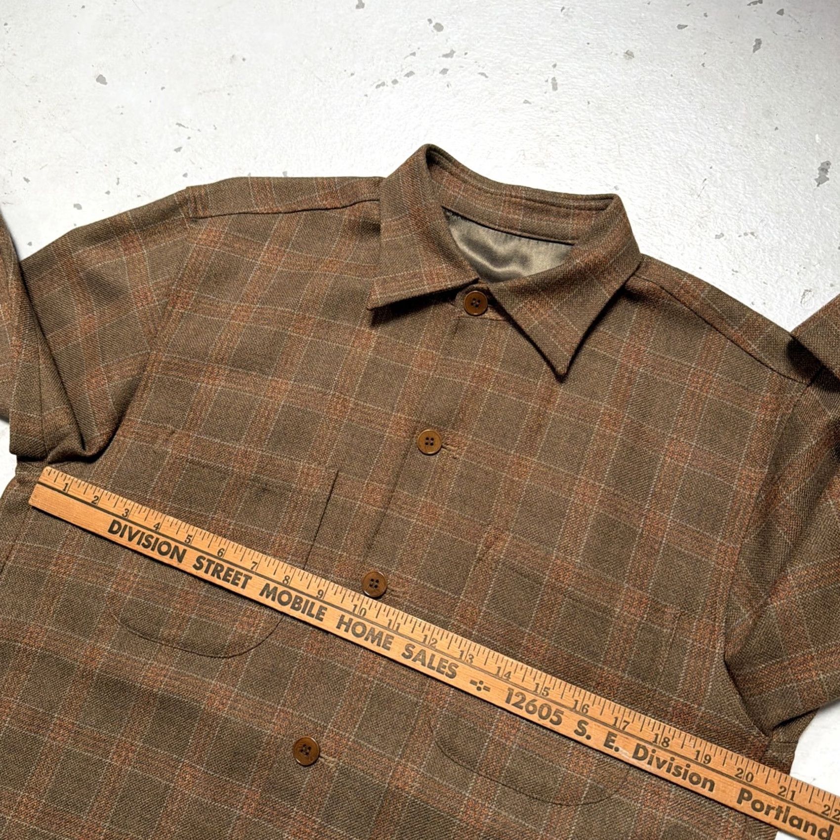 Joseph C. Joseph NY Wool Plaid Flannel Button-Up Shirt M Unisex Adults Long Sleeve Brown USA Vintage Size US M / EU 48-50 / 2 - 2 Thumbnail