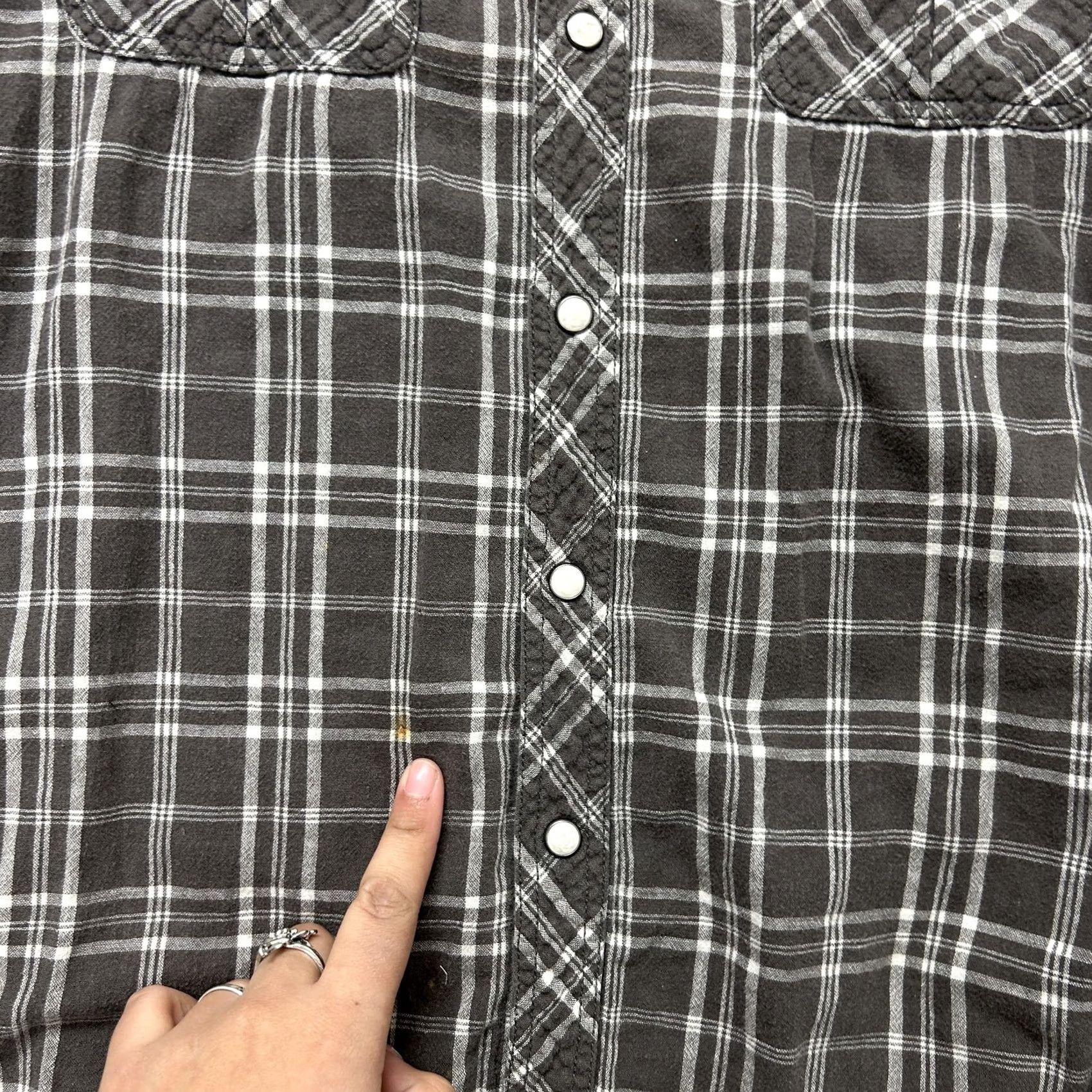 Vintage Y2K 44MM Flannel Shirt Mens Medium Gray Plaid Long Sleeve Snap Button Up Western Size US M / EU 48-50 / 2 - 3 Thumbnail