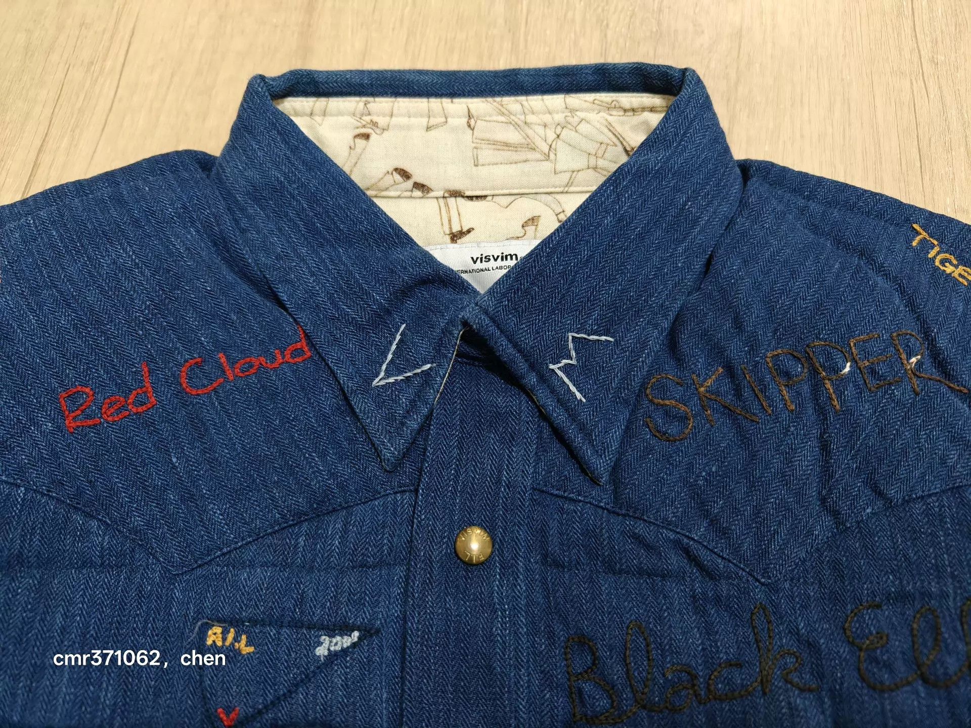 Visvim visvim 15SS spot kerchief down jkt blue icon embroidery 2 Size US M / EU 48-50 / 2 - 2 Thumbnail