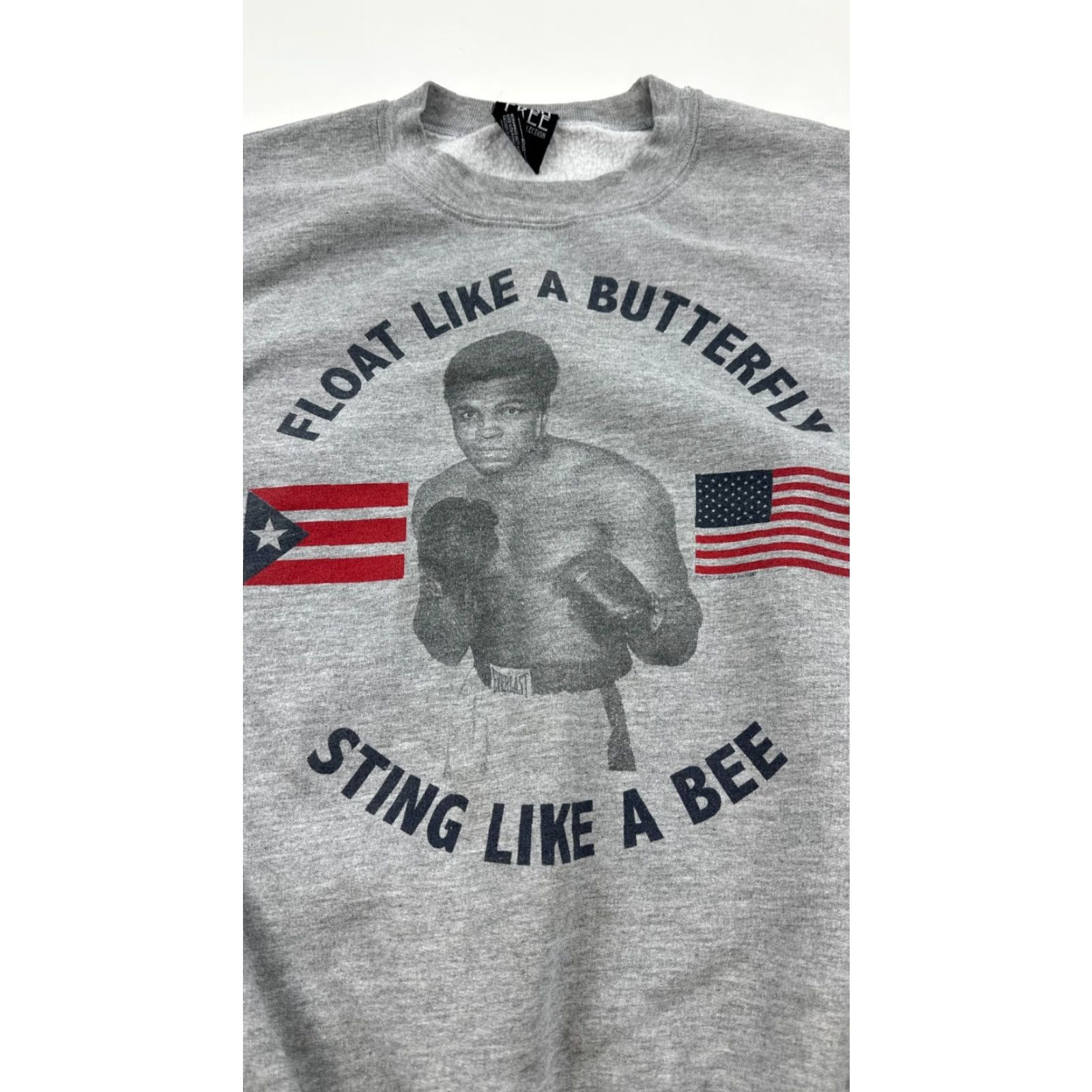 Vintage Muhammad Ali Sweatshirt Men M Gray Graphic Print Heavyweight Pullover Crew Neck Long Sleeve Fitness Gym Running Fall Winter Mens Size US M / EU 48-50 / 2 - 3 Thumbnail