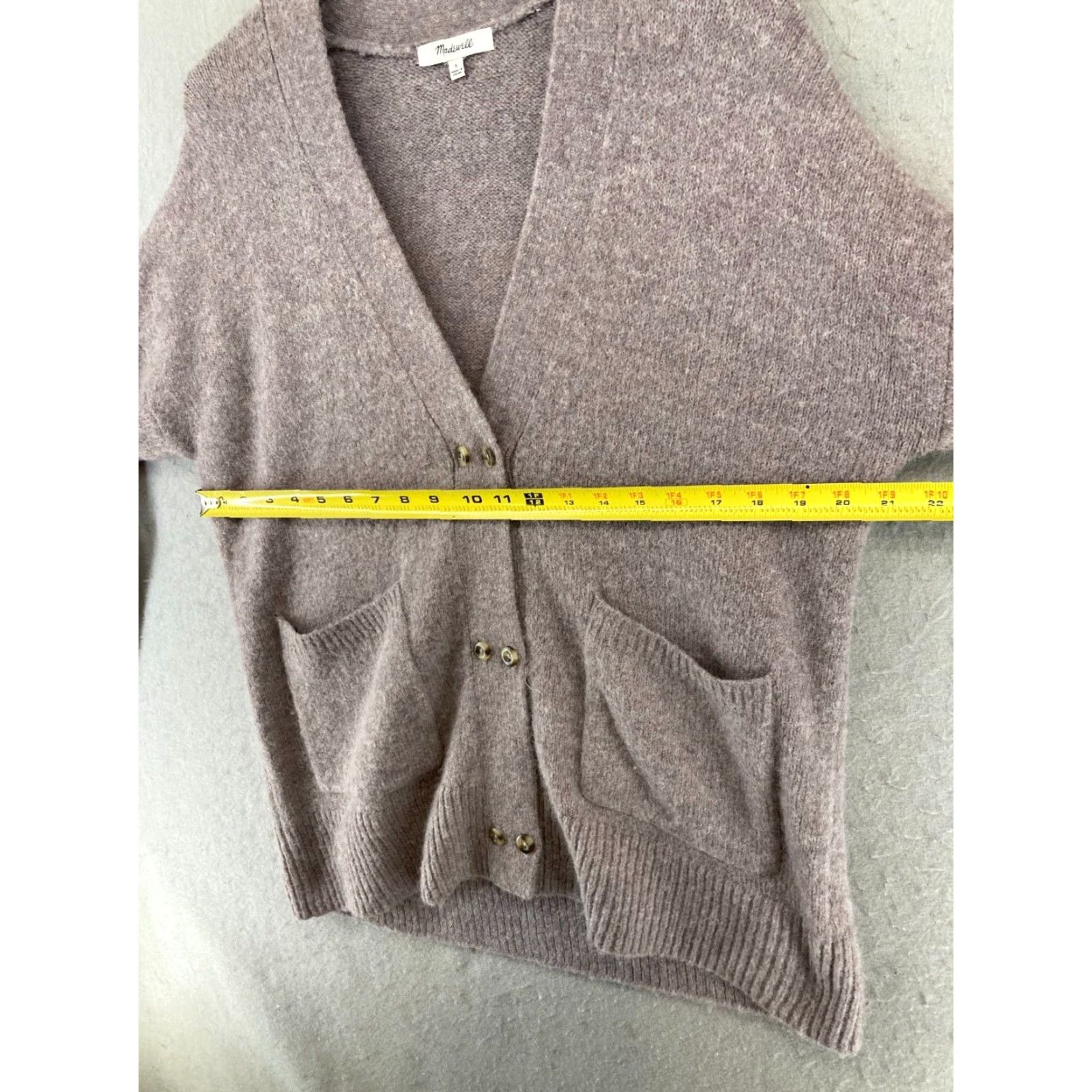 Madewell Madewell Women's Cardigan Sweater Small Purple Wool Blend Long Sleeve V-Neck Double Button Classic Fall Winter Casual Business Size S / US 4 / IT 40 - 2 Thumbnail