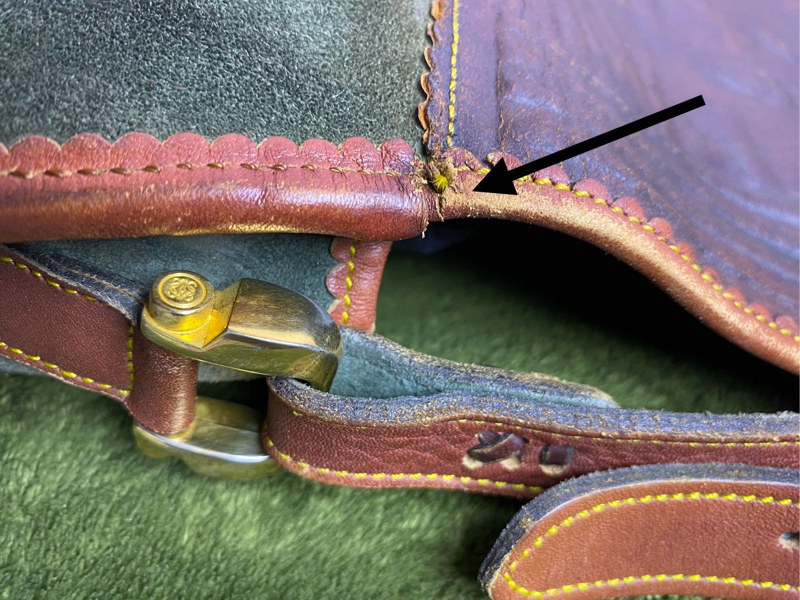 Loewe LOEWE Caza cordoban green suede and brown leather Size ONE SIZE - 24 Thumbnail