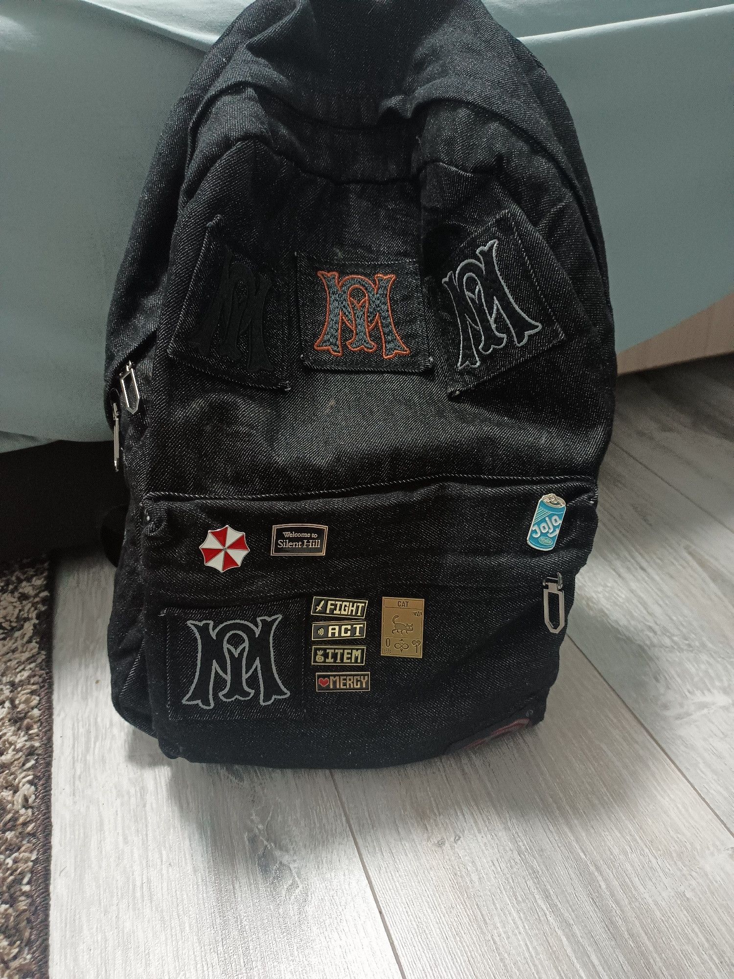 The Unbranded Brand Letter Embroidery Patchwork Design Backpack Size ONE SIZE - 4 Thumbnail