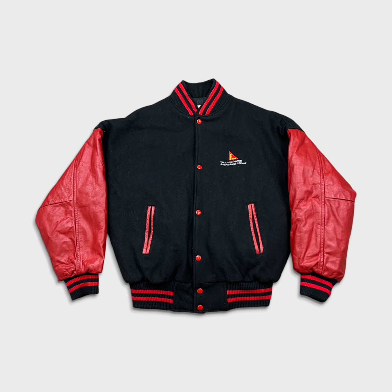Vintage Vintage Lottery Jacket Medium Leather Varsity Letterman 90s Size US M / EU 48-50 / 2 - 1 Thumbnail