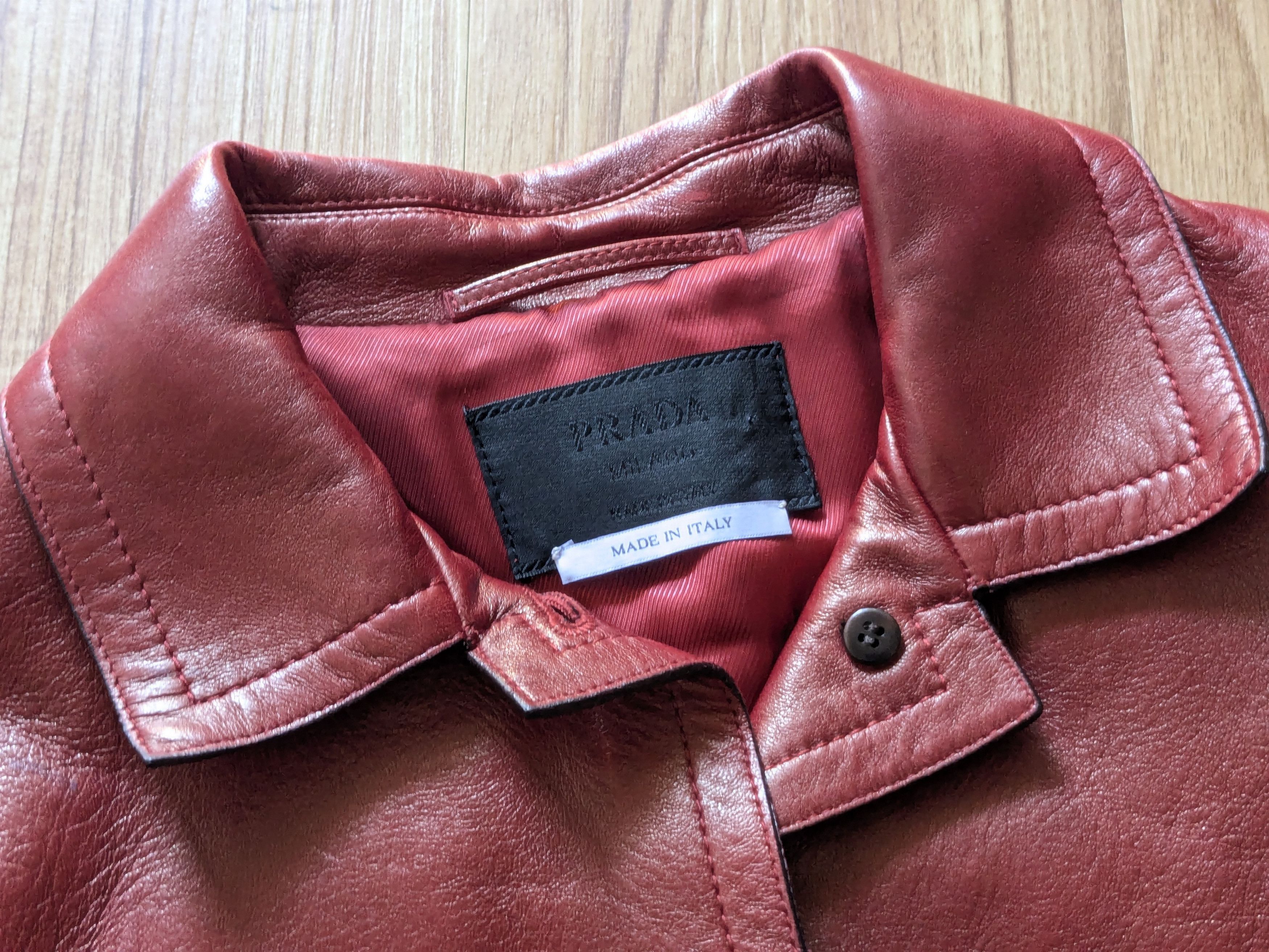 Prada Prada Leather Jacket Red 44 Button Blazer Coat Size M / US 6-8 / IT 42-44 - 4 Thumbnail