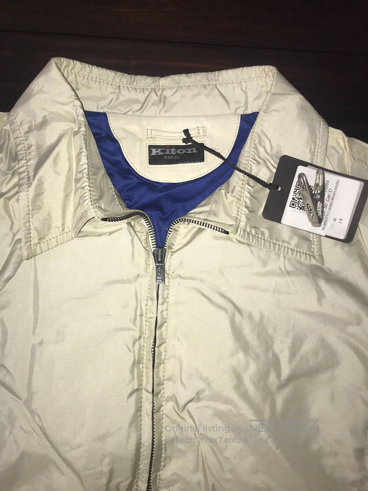 Kiton silk cashmere jacket for men in cream. Size US L / EU 52-54 / 3 - 3 Thumbnail