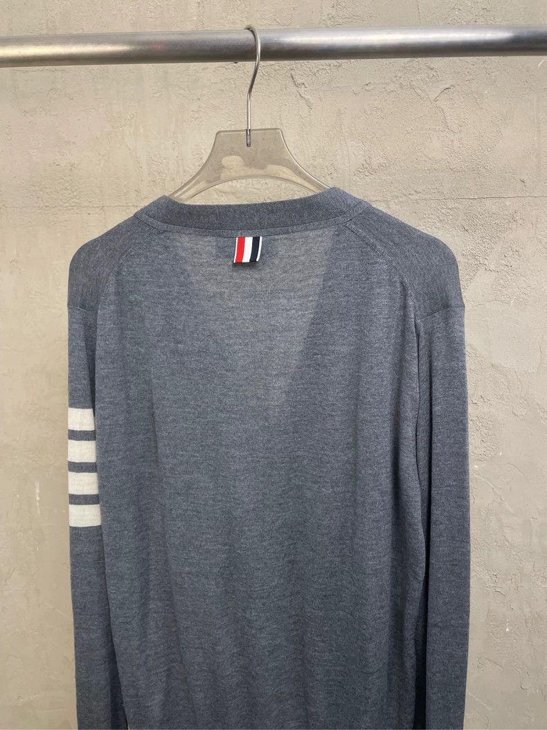 Thom Browne Thom browne Gray four-striped wool cardigan jacket 2504-Nex Size US S / EU 44-46 / 1 - 4 Thumbnail