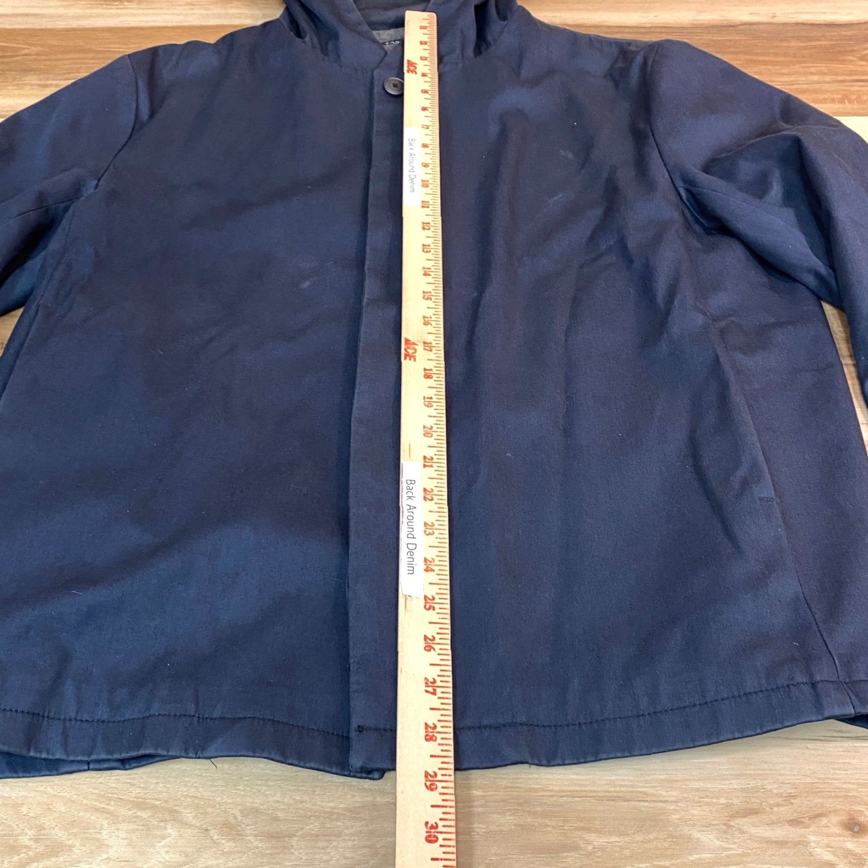 Zara Zara Jacket Mens XL Navy Blue Hooded Button Lightweight Lined Size US XL / EU 56 / 4 - 5 Thumbnail