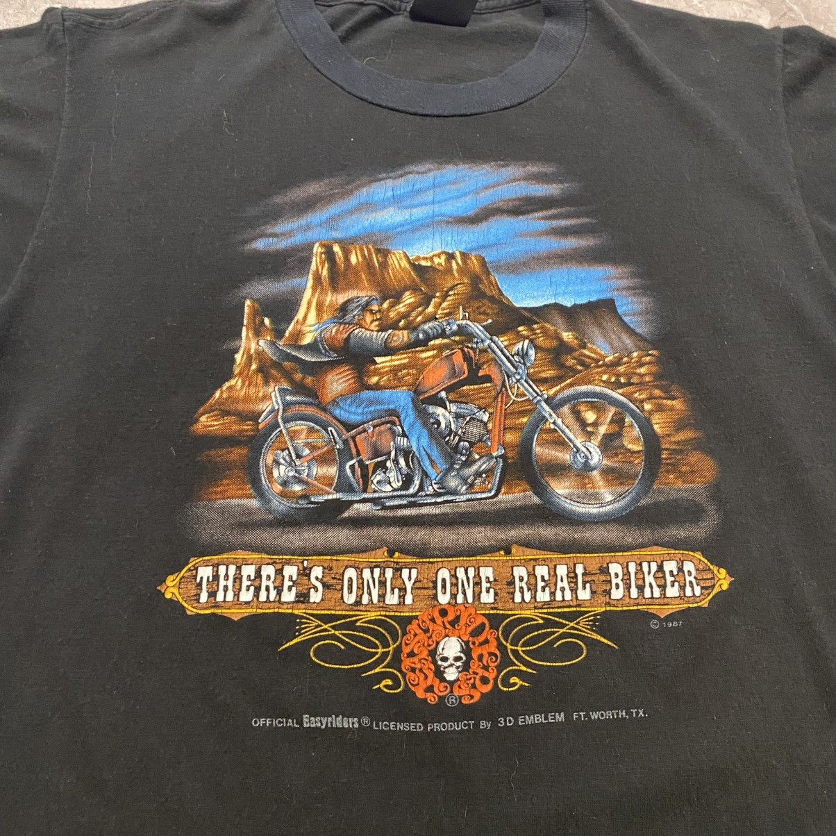 Band Tees RARE ! VINTAGE EASYRIDERS THERE’S ONLY ONE REAL BIKER 3D 80S Size US M / EU 48-50 / 2 - 9 Thumbnail