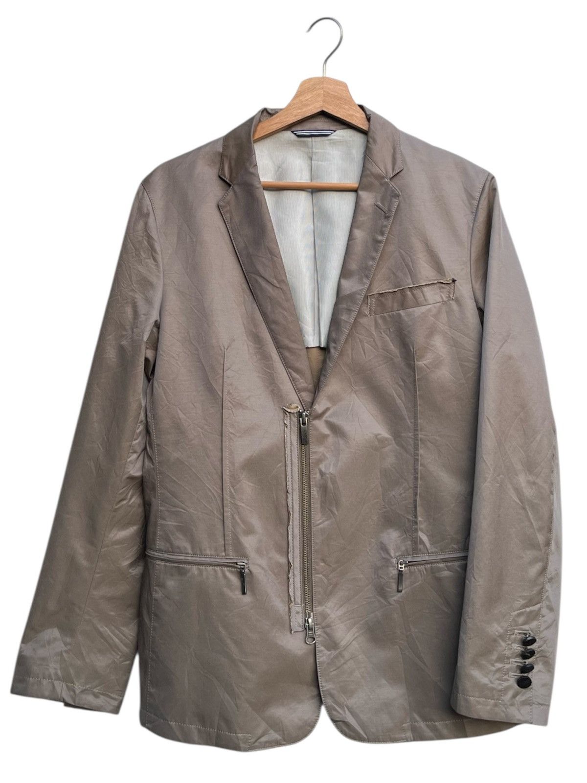 Lanvin Lanvin en Bleu Switching Tailored Jacket Size US M / EU 48-50 / 2 - 2 Thumbnail