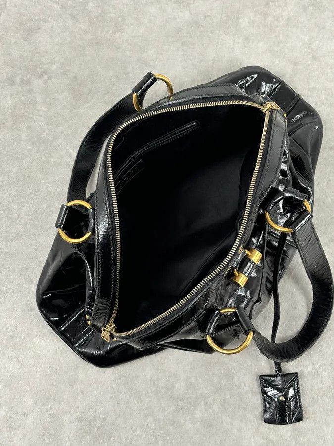 Yves Saint Laurent AW2005 Yves Saint Laurent Black Muse Patent Leather Crocodile Effect Bag Size ONE SIZE - 12 Thumbnail