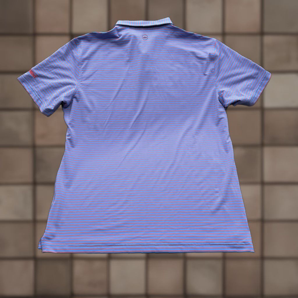Peter Millar Peter Millar Polo Shirt Mens XL Blue Striped Performance Golf Legrand Stretch Shirt Size US XL / EU 56 / 4 - 1 Thumbnail
