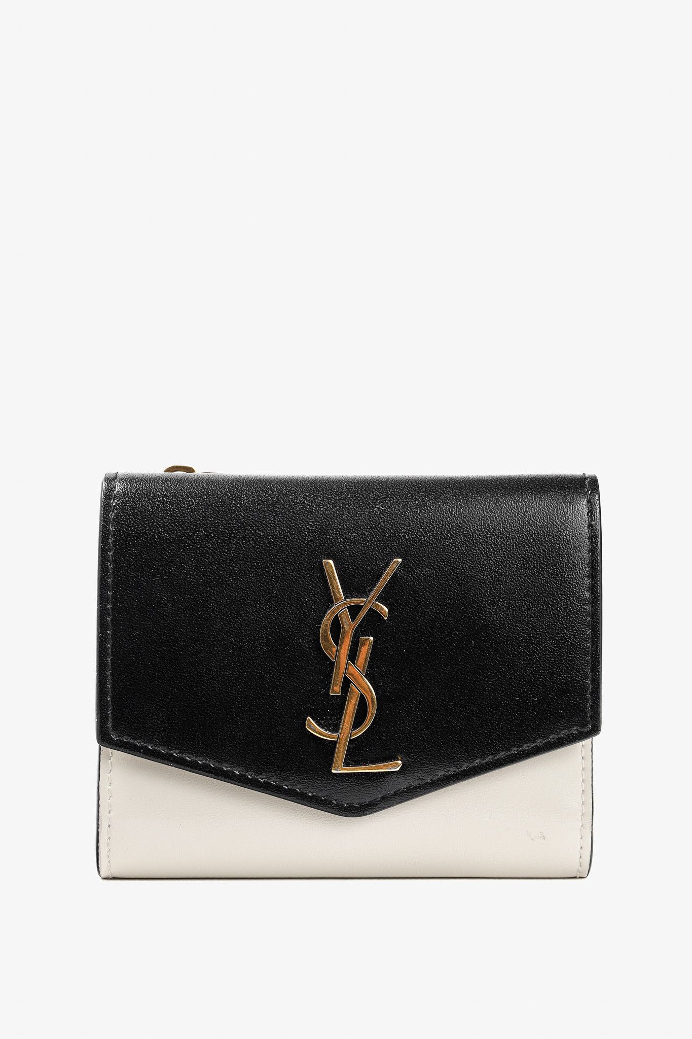 Saint Laurent Paris Saint Laurent Uptown Bos Taurus YSL Compact Wallet Size ONE SIZE - 1 Thumbnail