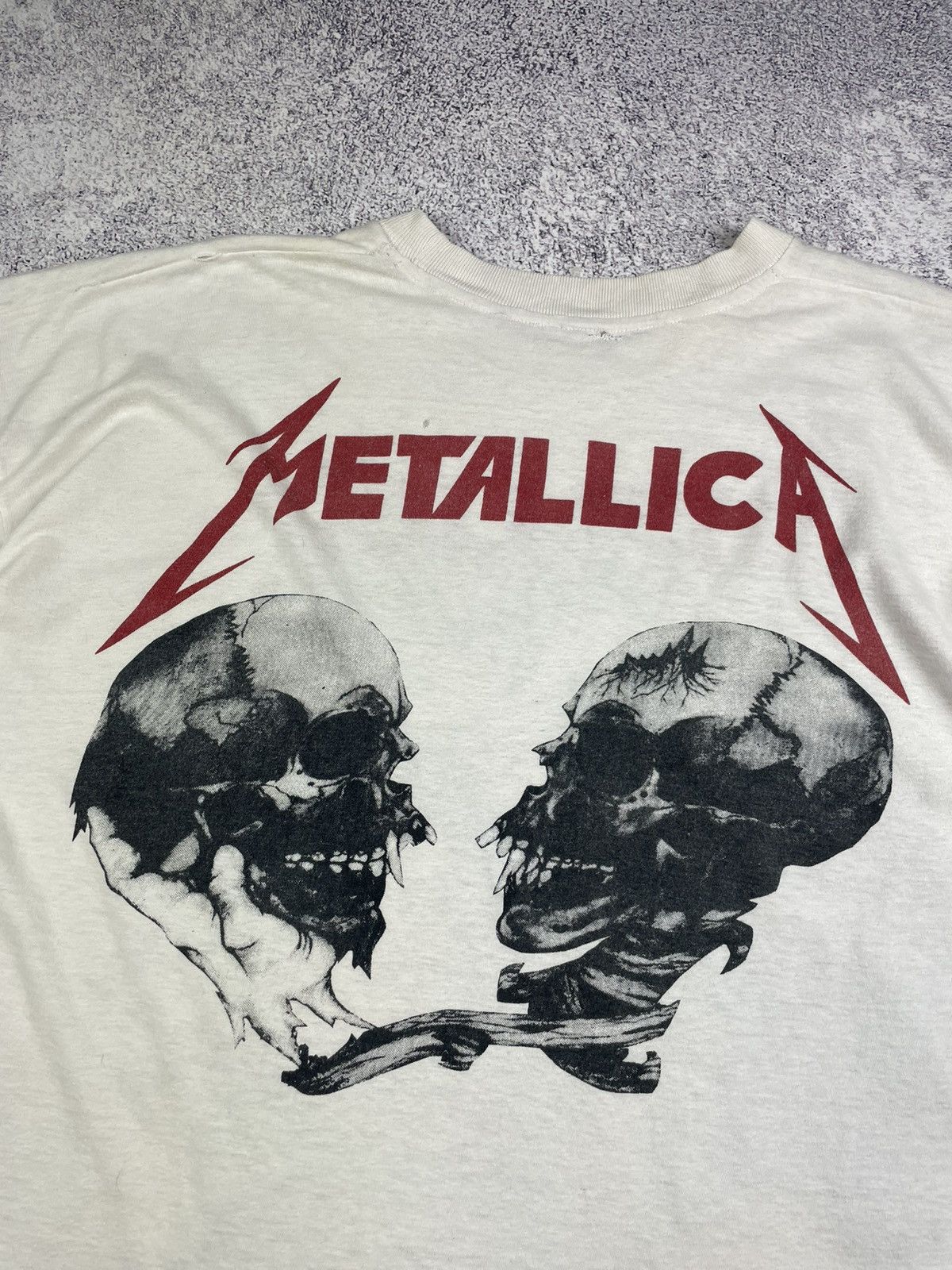 Metallica 90s Metallica Double-Sided Band Tee White Graphic Sz S-M Size US M / EU 48-50 / 2 - 12 Thumbnail