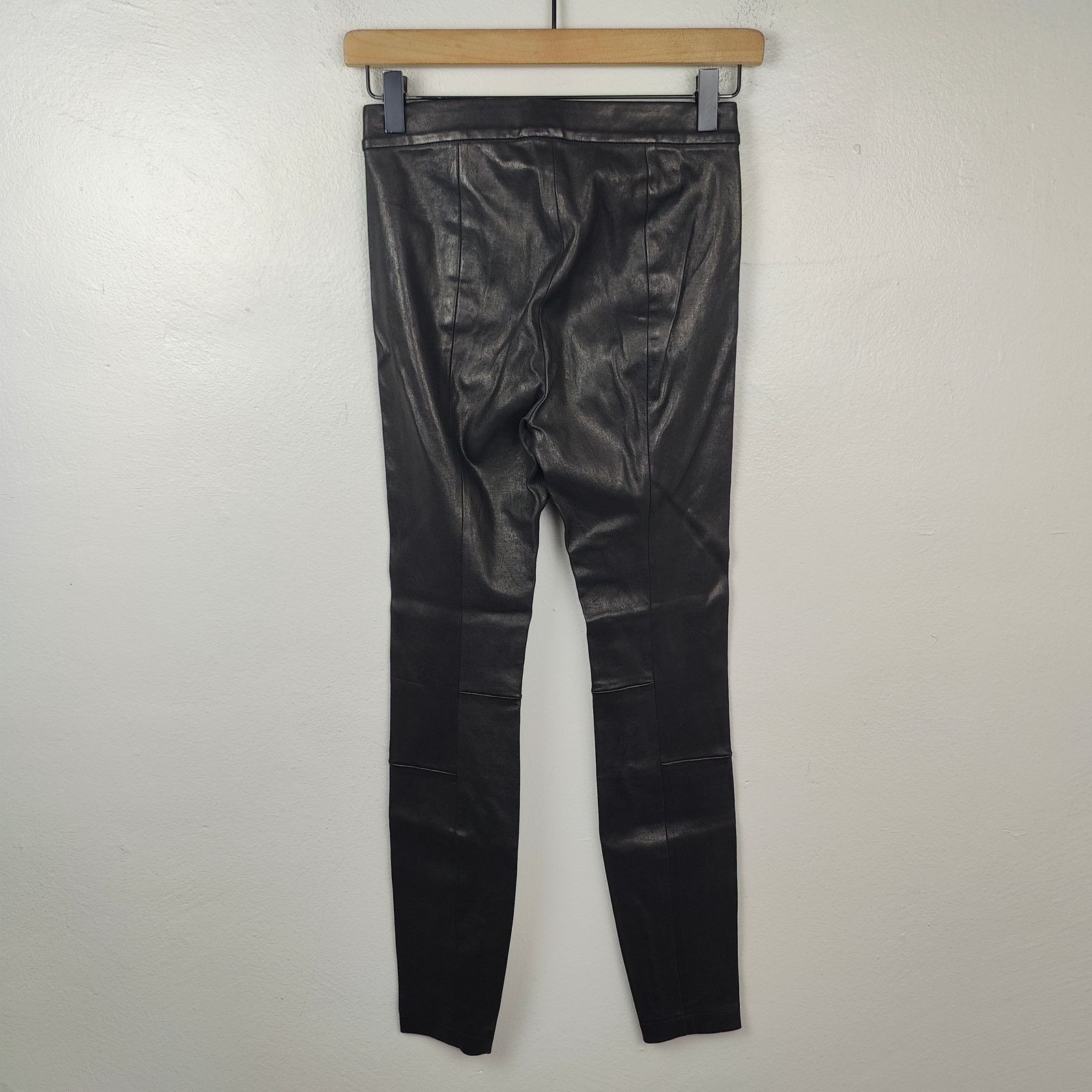 Other Intermix Melanie Lamb Leather Pants Womens 0 Black Leggings Size 25" / US 0 / IT 36 - 5 Thumbnail