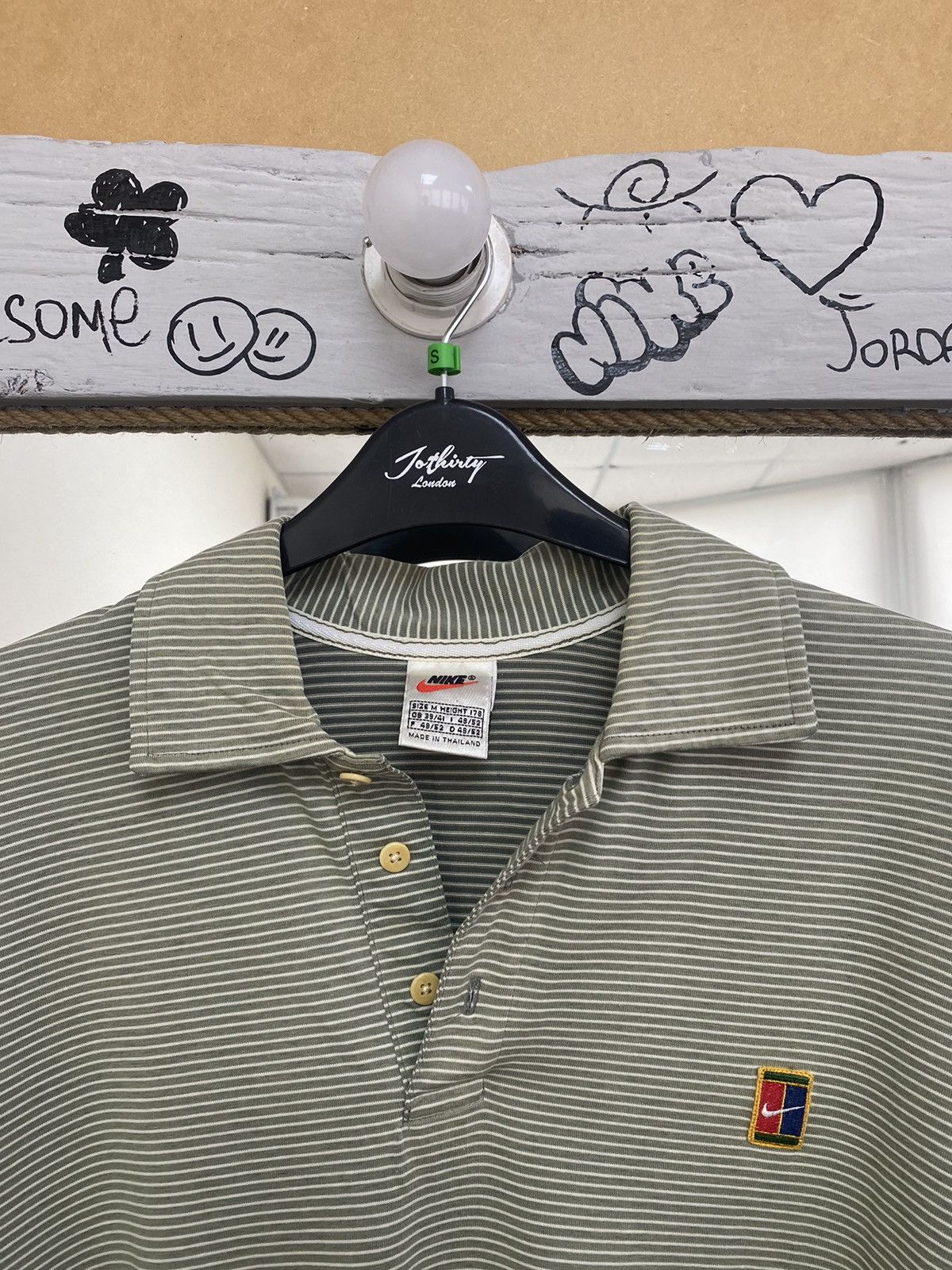 Nike × Vintage Vintage 90s Nike Court Tennis Agassi Stripes Polo Shirt Size US M / EU 48-50 / 2 - 6 Thumbnail