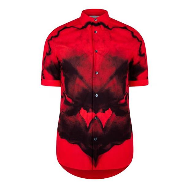 image of Alexander Mcqueen O1G2R1Mq0324 Shirt In Red & Black in Red/Black, Men's (Size Large)