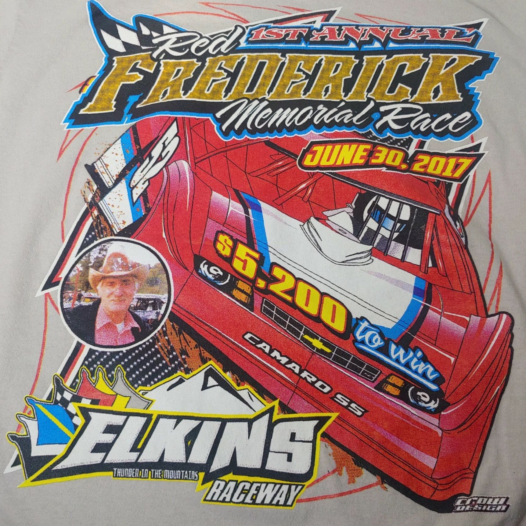 Gildan Elkins Raceway Shirt Medium Red Frederick Memorial Race Stock Car T-Shirt Mens Size US M / EU 48-50 / 2 - 2 Thumbnail