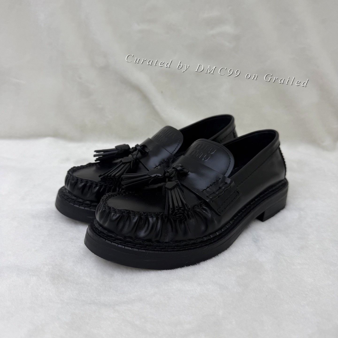 Miu Miu Miumiu 25 New Black Tassel Loafers Size US 5 / IT 35 - 1 Thumbnail