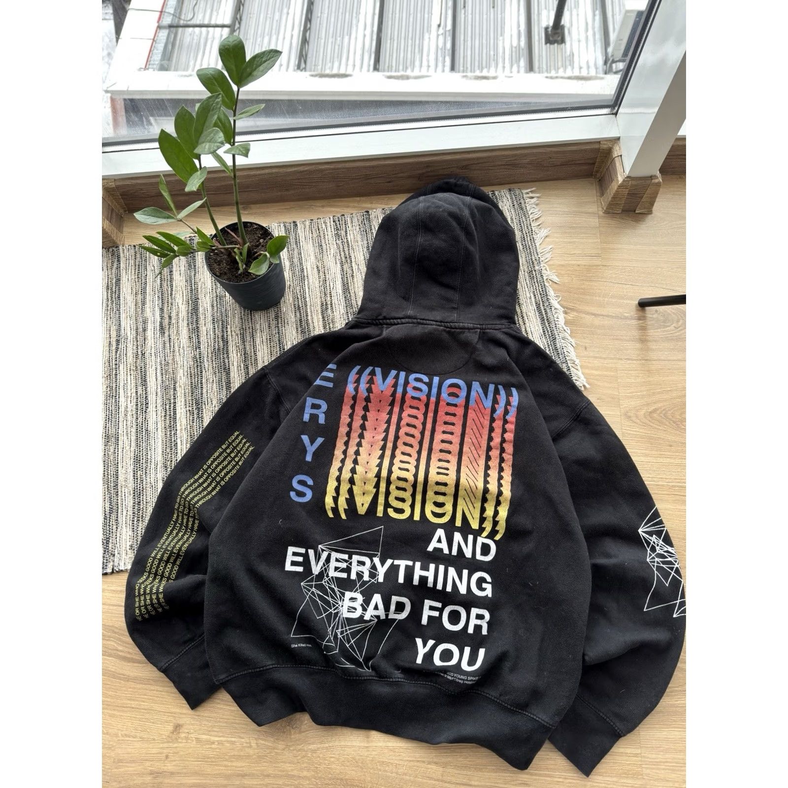Vintage VINTAGE Smith Jaden Smith Vision Hoodie Men L Black Crew Neck Pullover Logo 90s Hip Hop Style Streetwear Size US L / EU 52-54 / 3 - 3 Thumbnail
