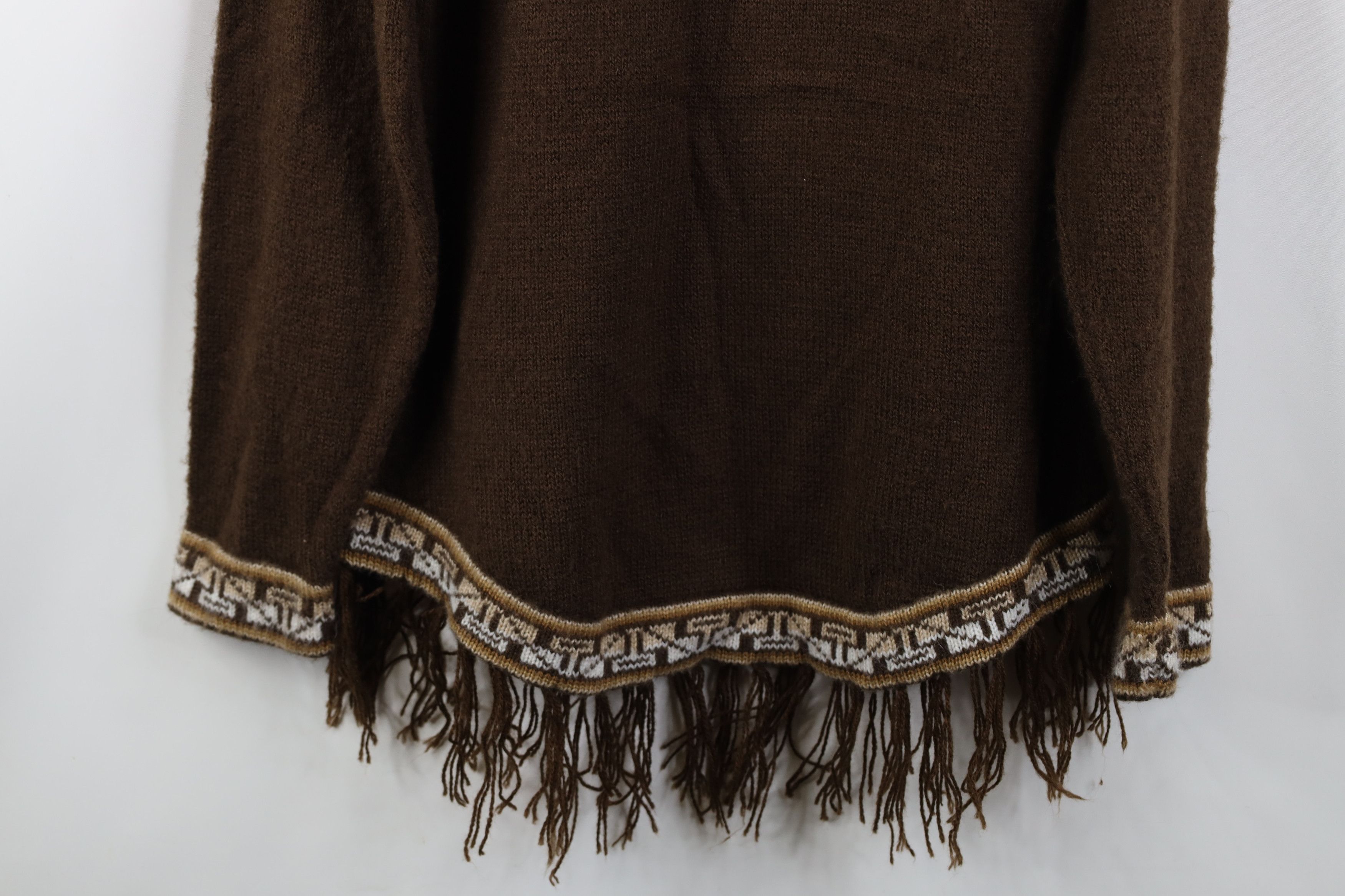 Vintage Vintage 90s Streetwear Blend Knit Fringed Hoodie Sweater Size M / US 6-8 / IT 42-44 - 14 Thumbnail
