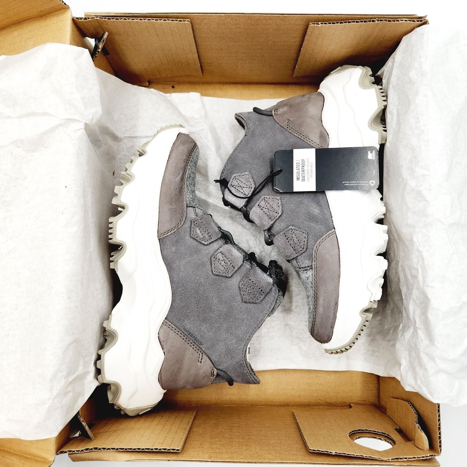 SOREL Sorel Women Grey Suede Waterproof Kinetic Sneaker Boots 5 Size US 5 / IT 35 - 2 Thumbnail