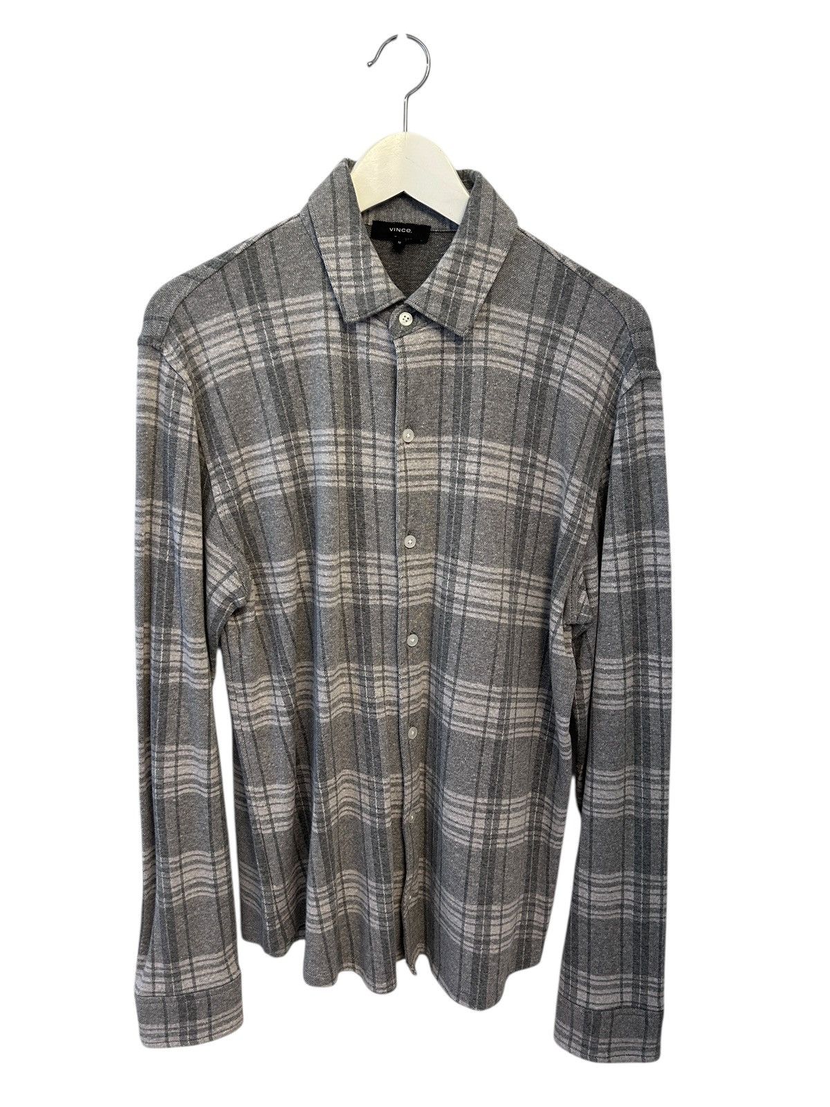 Vince Vince Men's Plaid Slub Cotton Linen Button-Up Shirt M Size US M / EU 48-50 / 2 - 1 Thumbnail