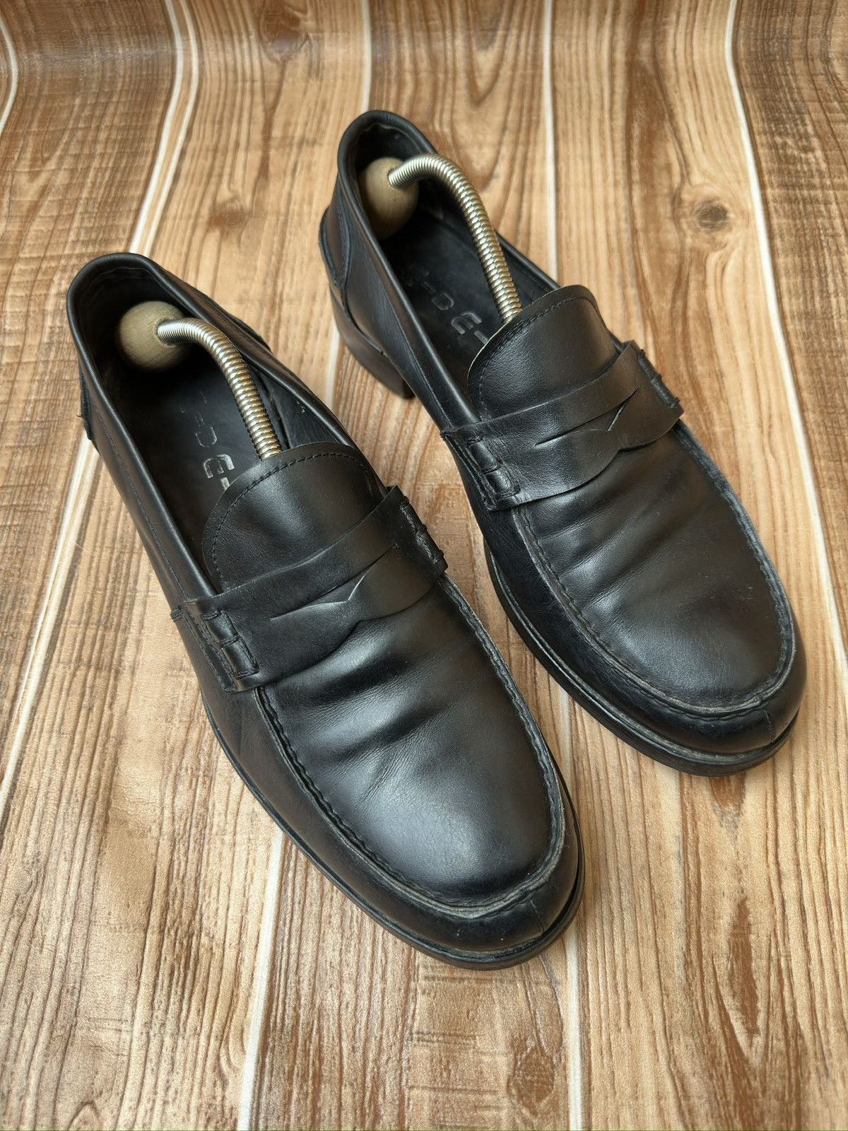 Miu Miu Miu Miu by Prada Black Penny Leather Loafers Size US 9.5 / EU 42-43 - 2 Thumbnail