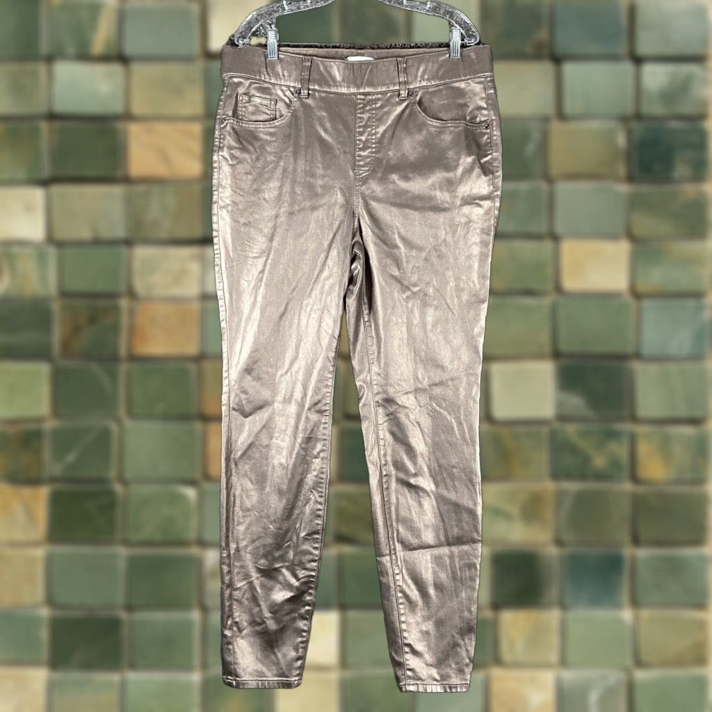 Vintage Lane Bryant Brown Shiny Pants Women’s 16L Size 38" / US 16 / IT 52 - 1 Thumbnail