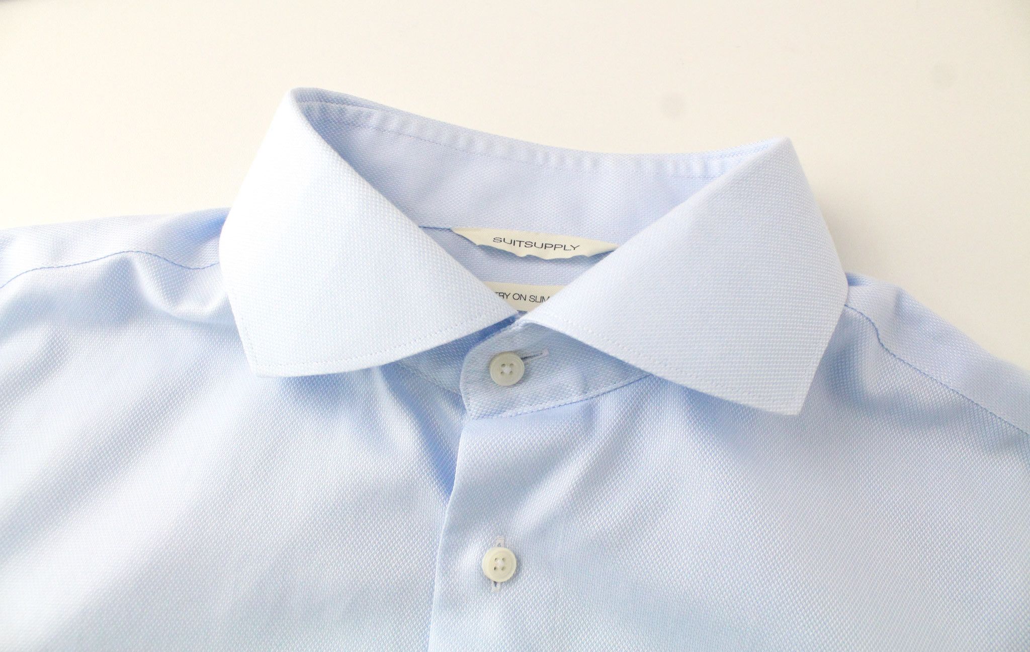 Suitsupply 43/17 Slim Blue Cotton Long Button-Up 72762 Size 42R - 3 Thumbnail