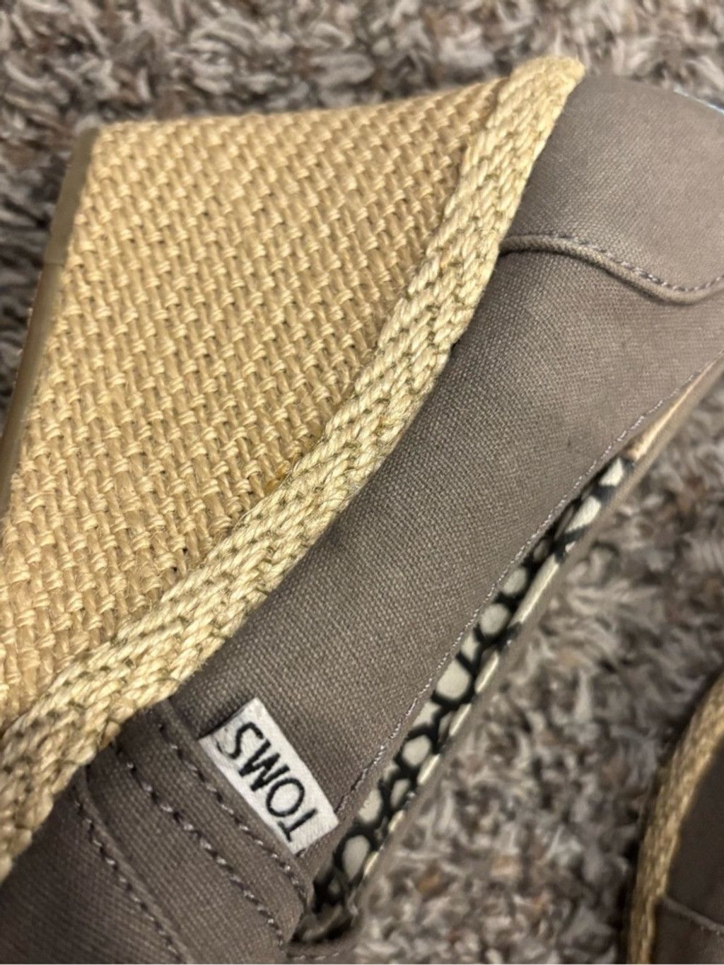 Toms Toms Taupe Canvas Espadrille Wedge Peep-Toe Size US 9 / IT 39 - 4 Thumbnail