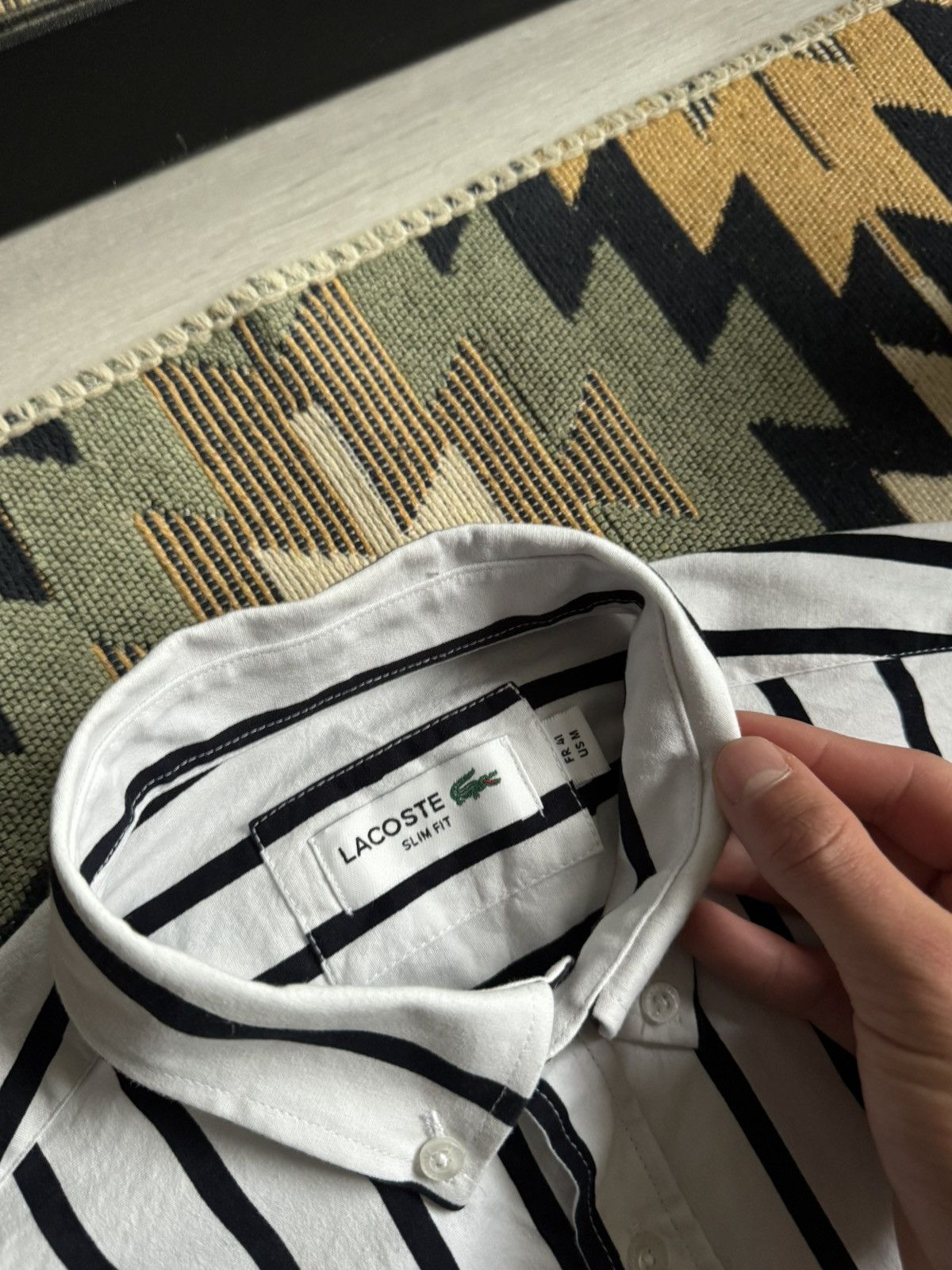 Lacoste Lacoste Stripped Button Up Shirt Size US M / EU 48-50 / 2 - 7 Thumbnail