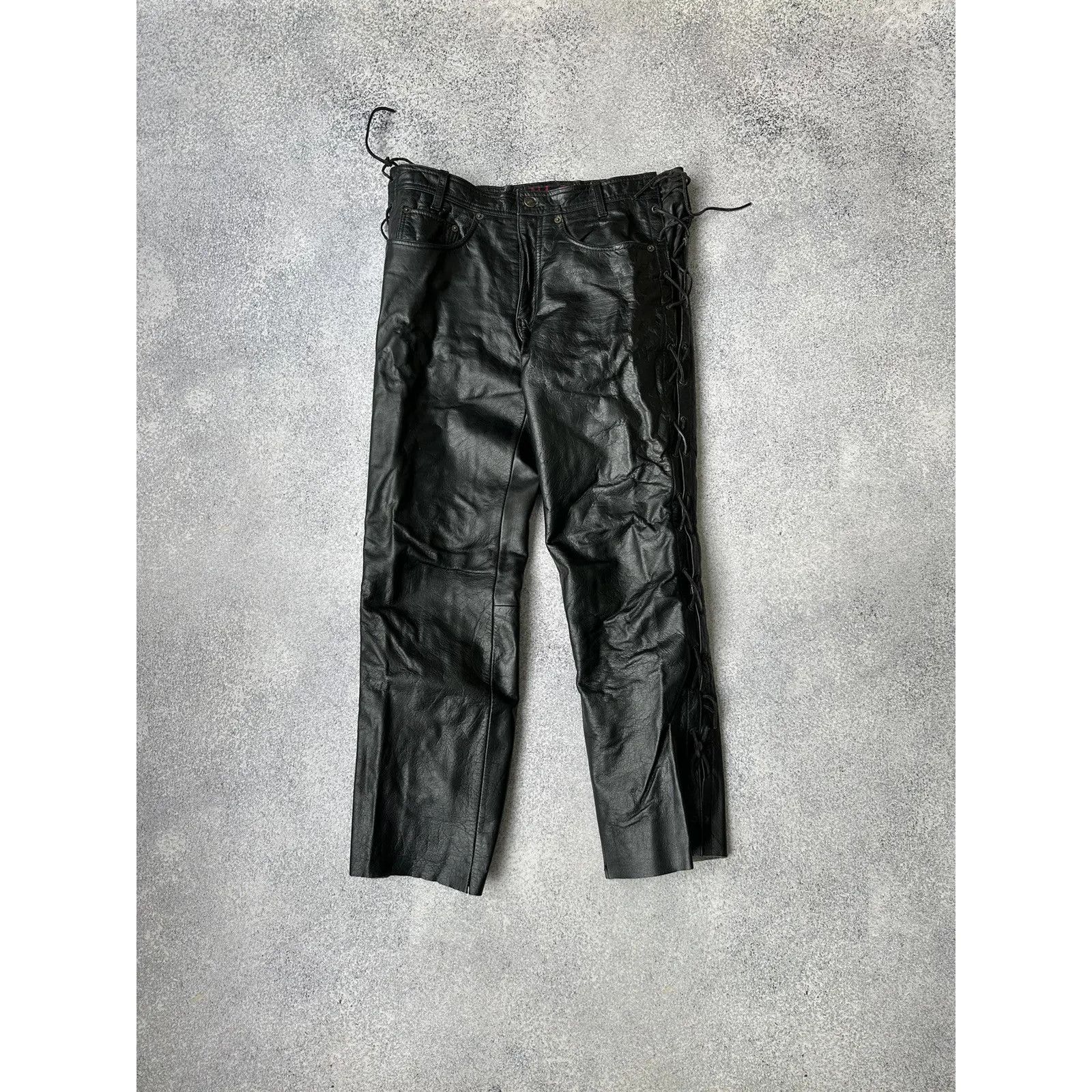 Vintage VTG Genuine Leather Nashville Leather Company Rock Pants Size US 32 / EU 48 - 1 Thumbnail