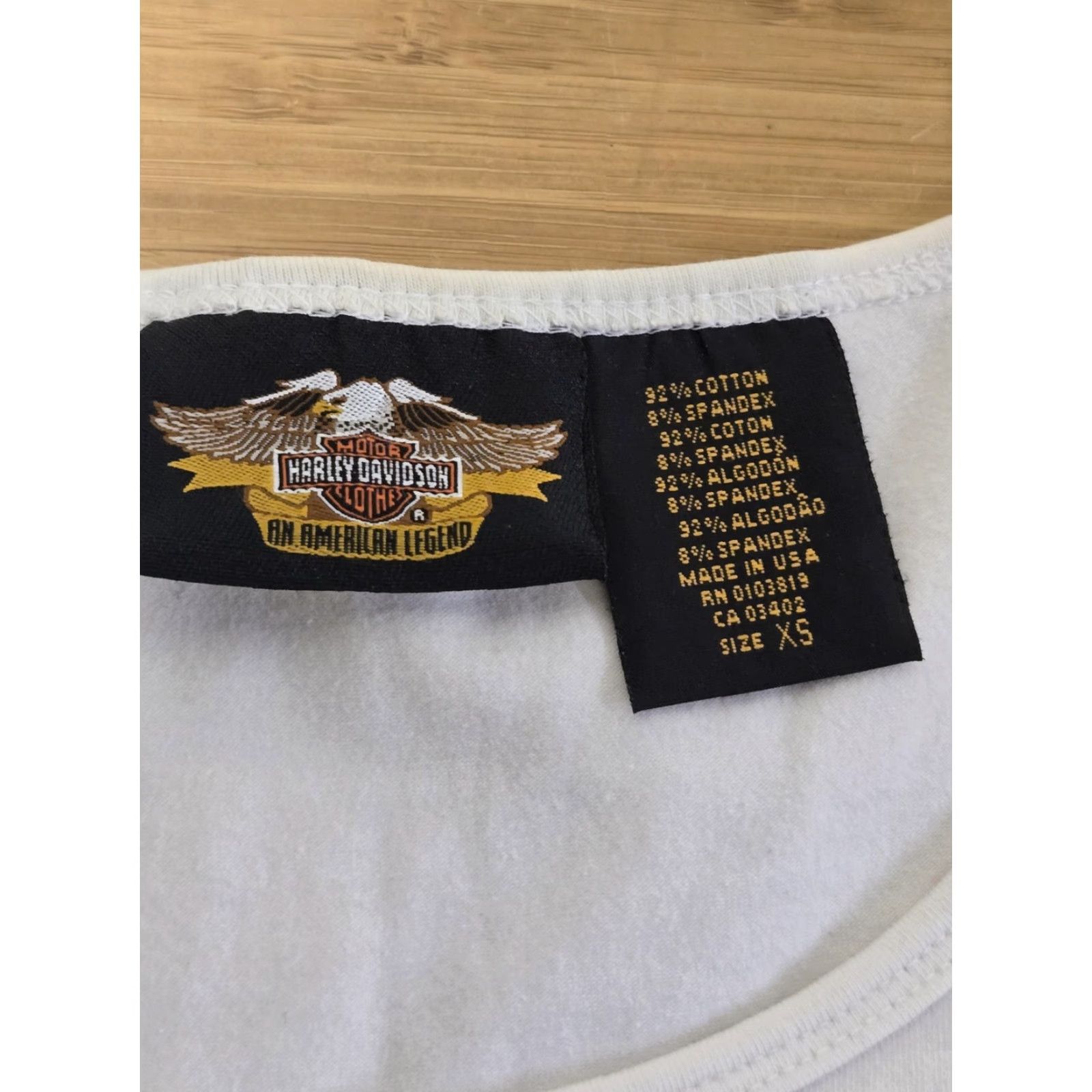 Harley Davidson Harley-Davidson Shirt Womens XS 3/4 Sleeve White Butterfly Script Logo Made USA Top Size XS / US 0-2 / IT 36-38 - 3 Thumbnail