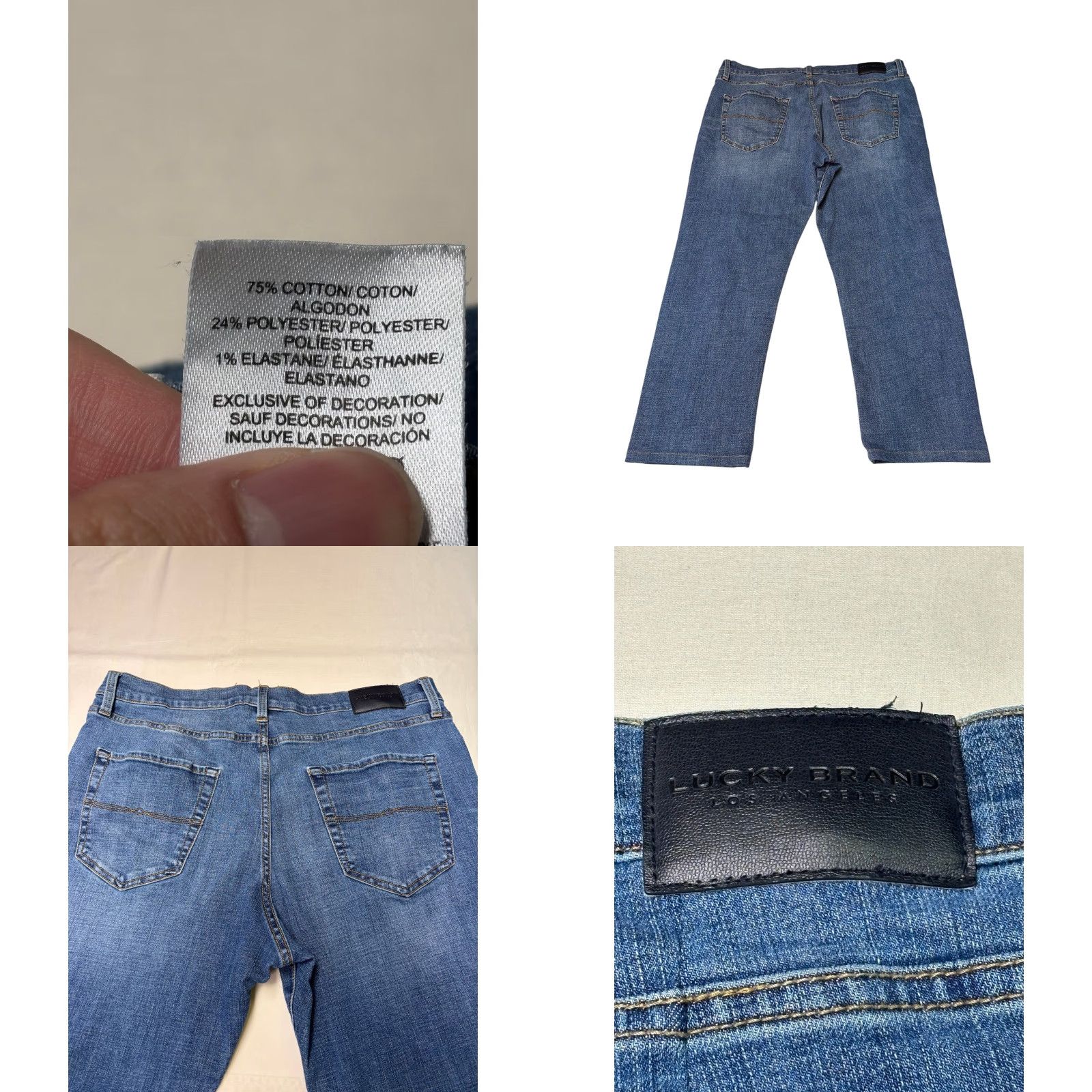 Lucky Brand Lucky Brand 410 Athletic Slim Jeans Mens 38x27 Blue Stretch Denim Medium Wash Straight 5-Pocket Modern Tailored Comfort Leather Patch Mens Size US 38 / EU 54 - 8 Thumbnail