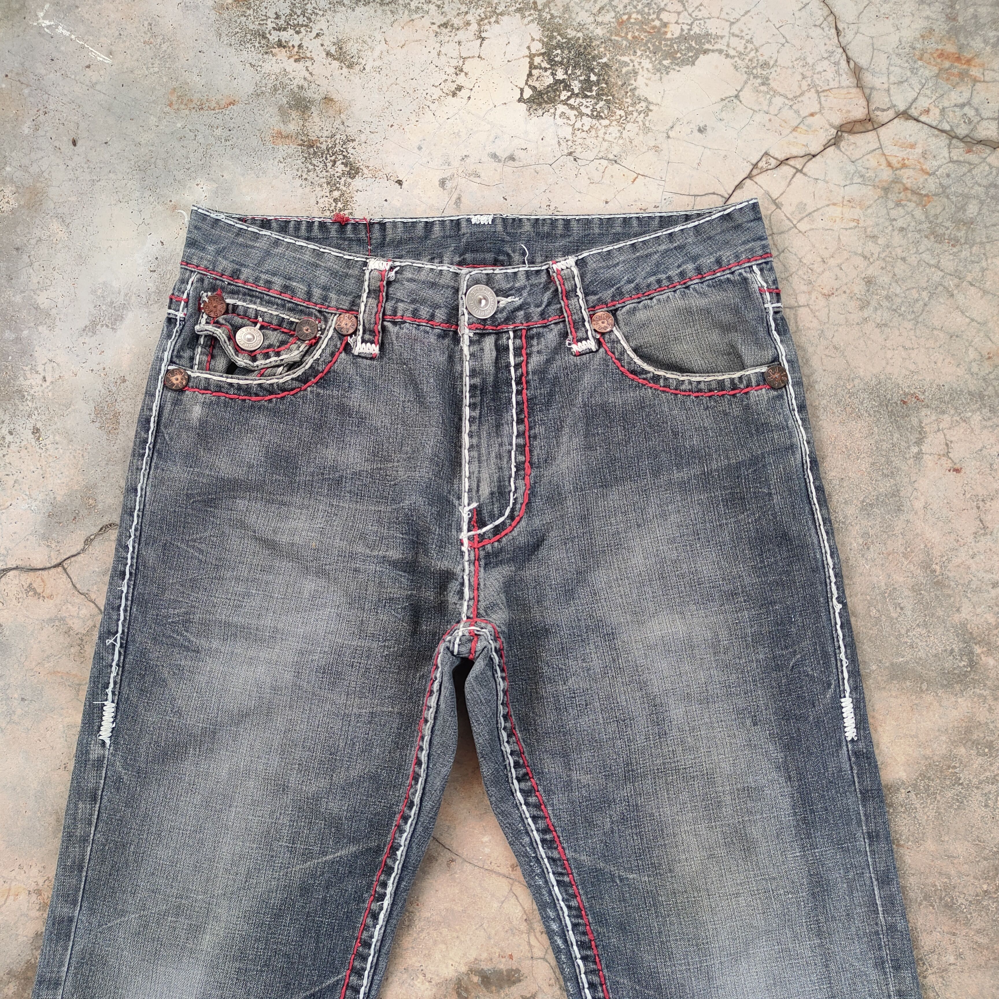 Japanese Brand W33 VINTAGE ROUGH RIDER FADED DISTRESSED DENIM JEAN PANTS Size US 33 - 3 Thumbnail
