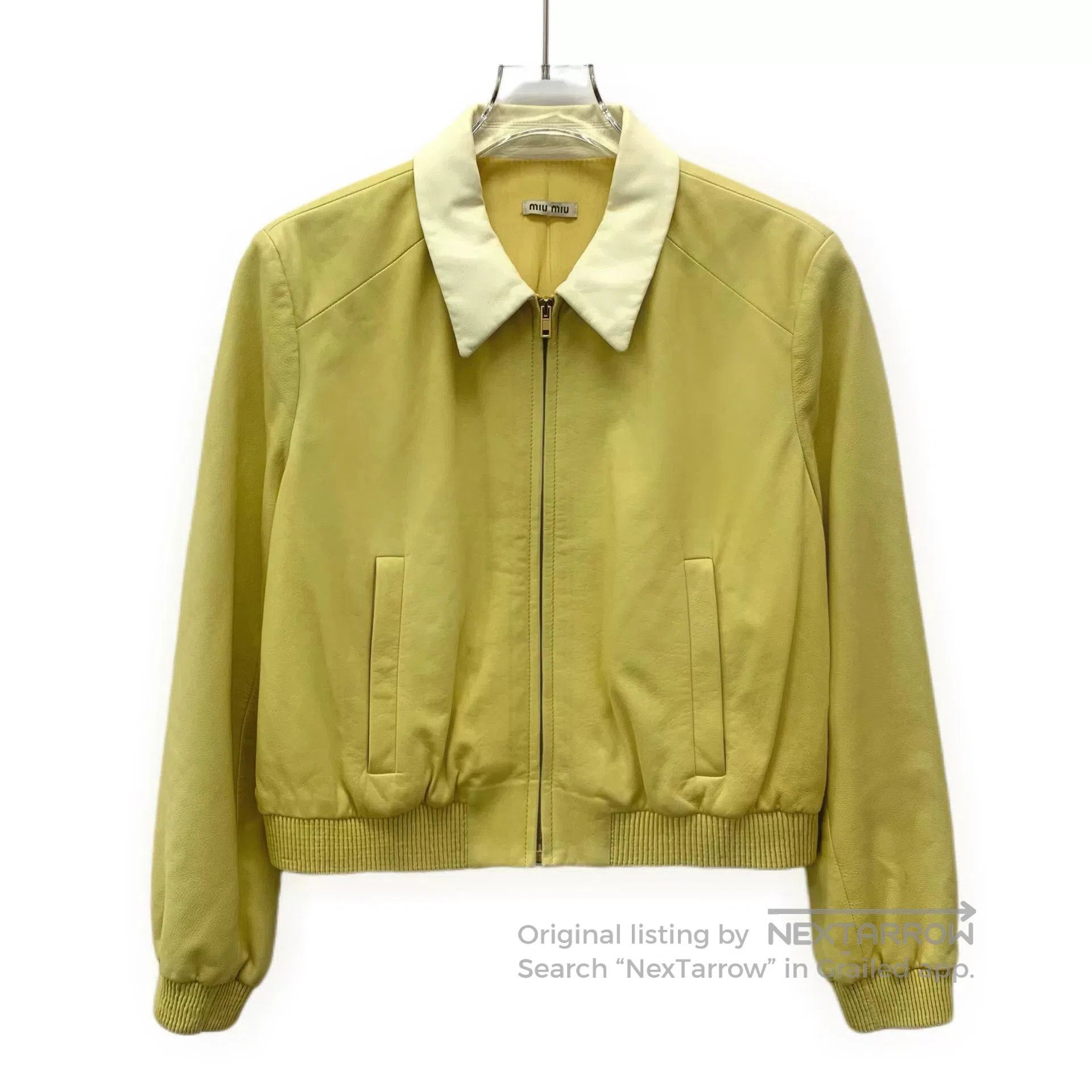 Miu Miu miu miu yellow lambskin zip. Size US M / EU 48-50 / 2 - 1 Thumbnail